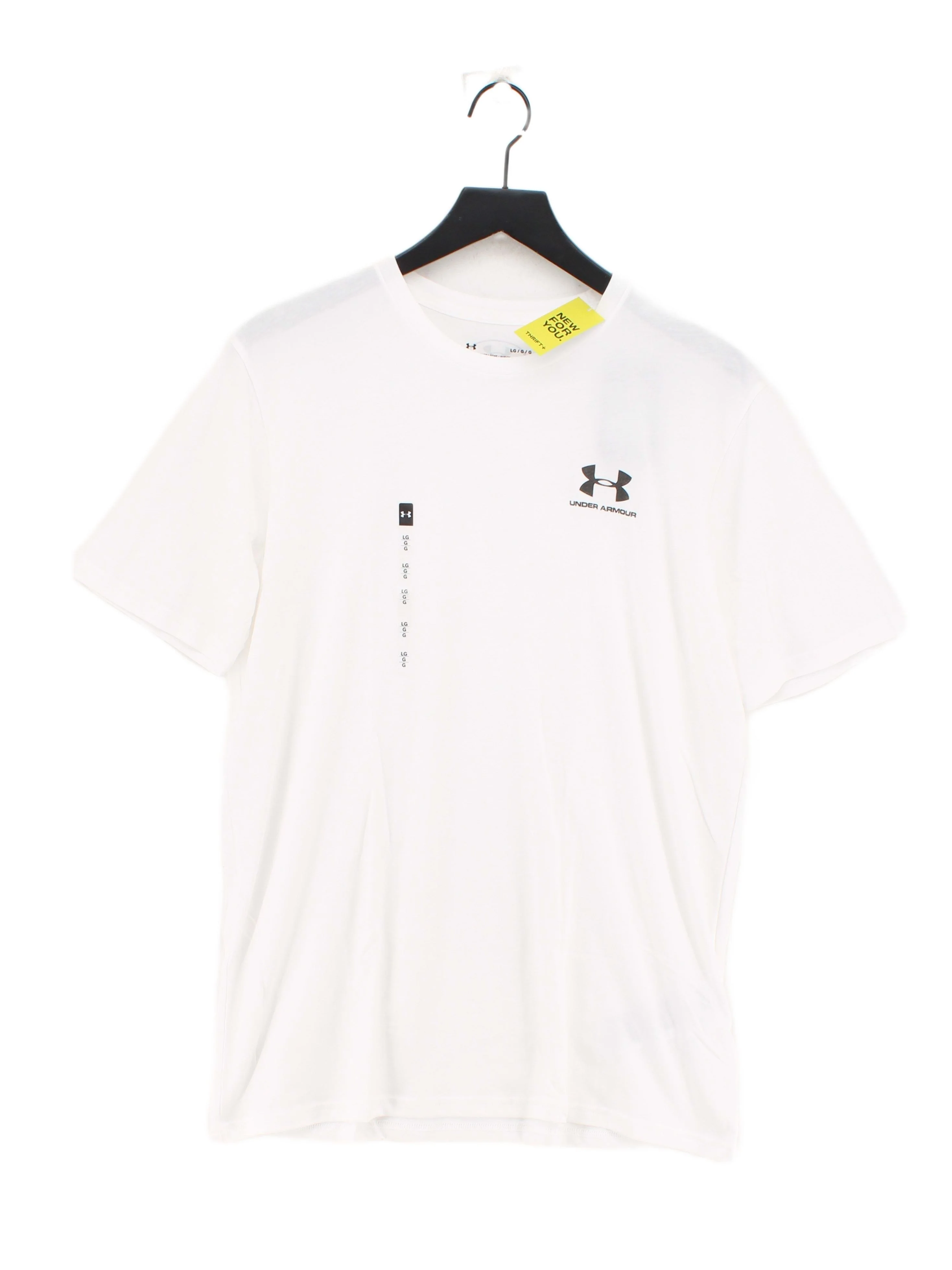 Under Armour Men's T-Shirt L White Cotton with Polyester Basic New with tags