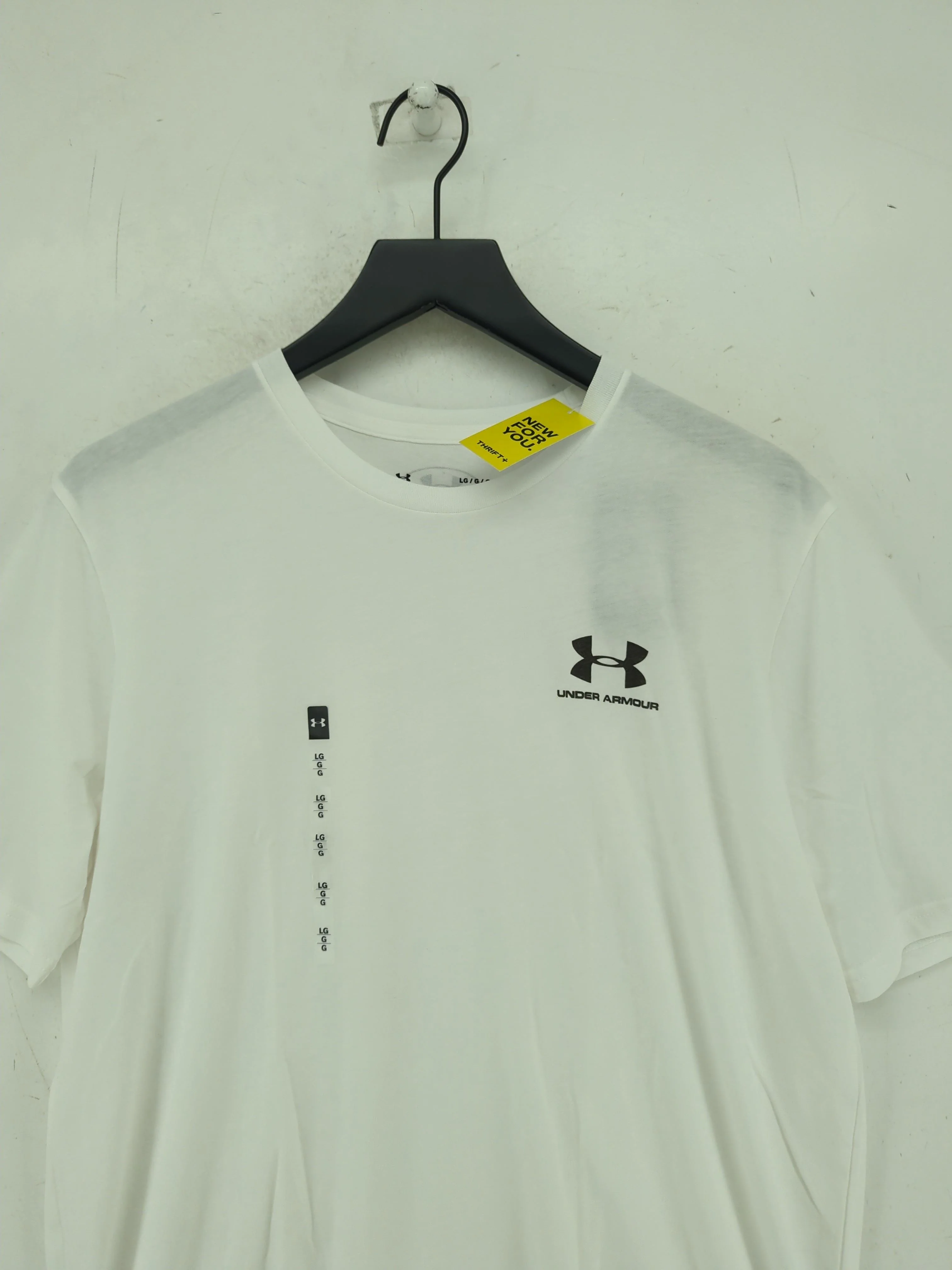 Under Armour Men's T-Shirt L White Cotton with Polyester Basic New with tags - Image 3