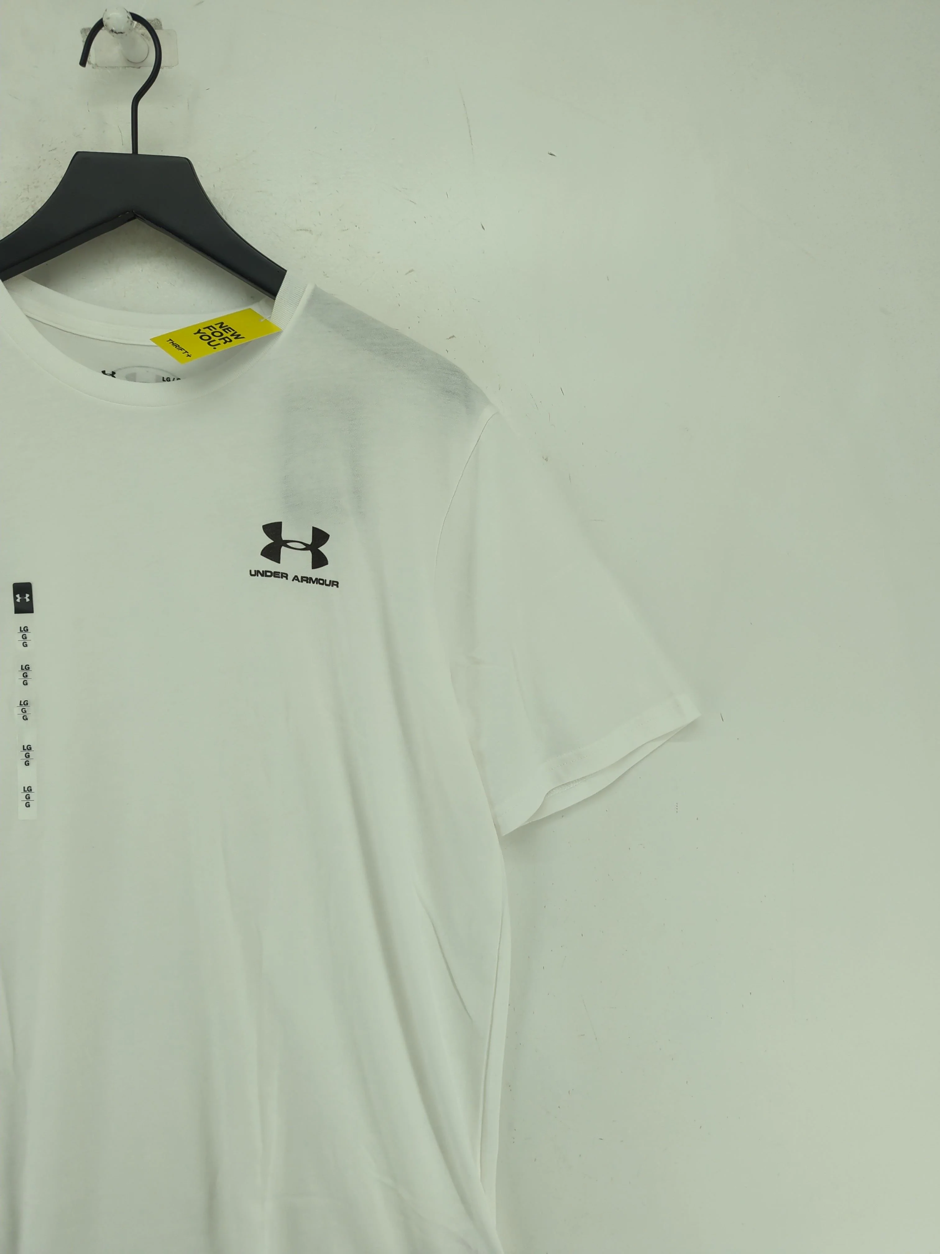 Under Armour Men's T-Shirt L White Cotton with Polyester Basic New with tags - Image 4