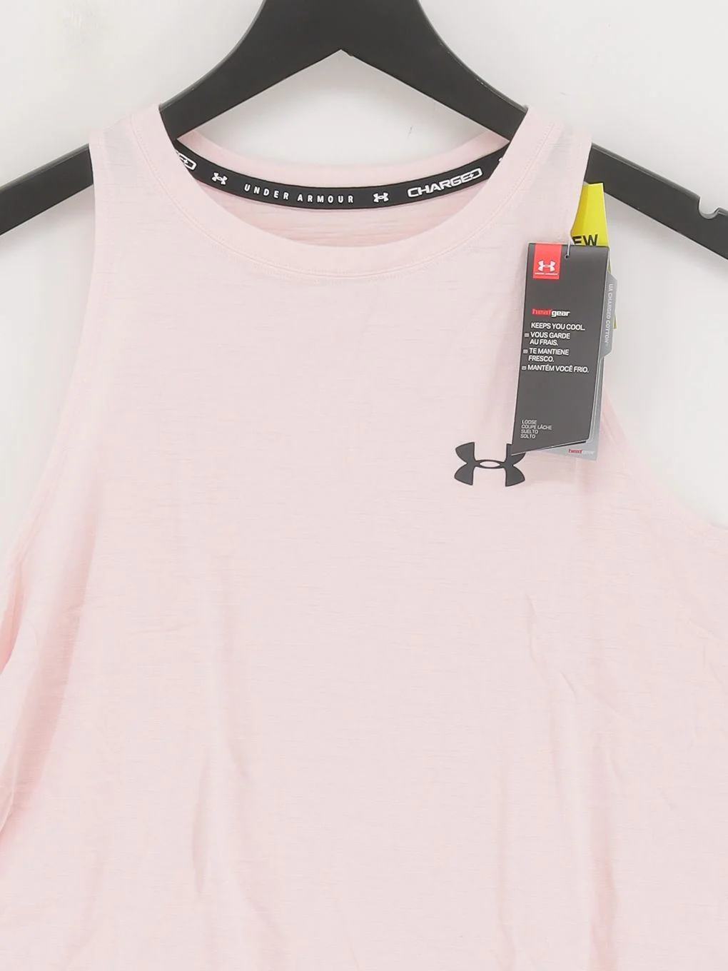 Under Armour Women's T-Shirt XL Pink 100% Cotton Sleeveless Basic New with tags - Image 3