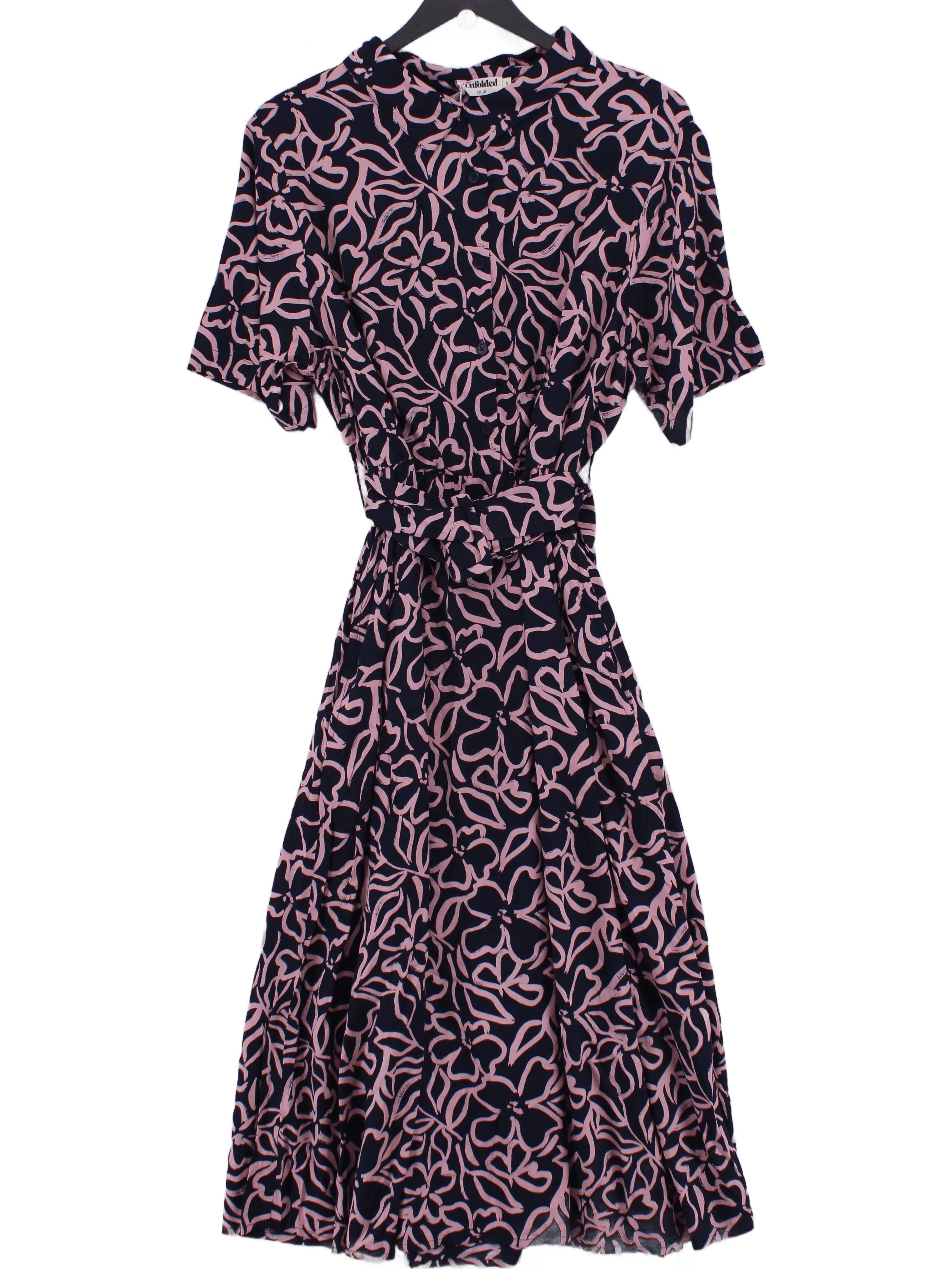 Unfolded Shirt Midi Dress UK18 in Blue