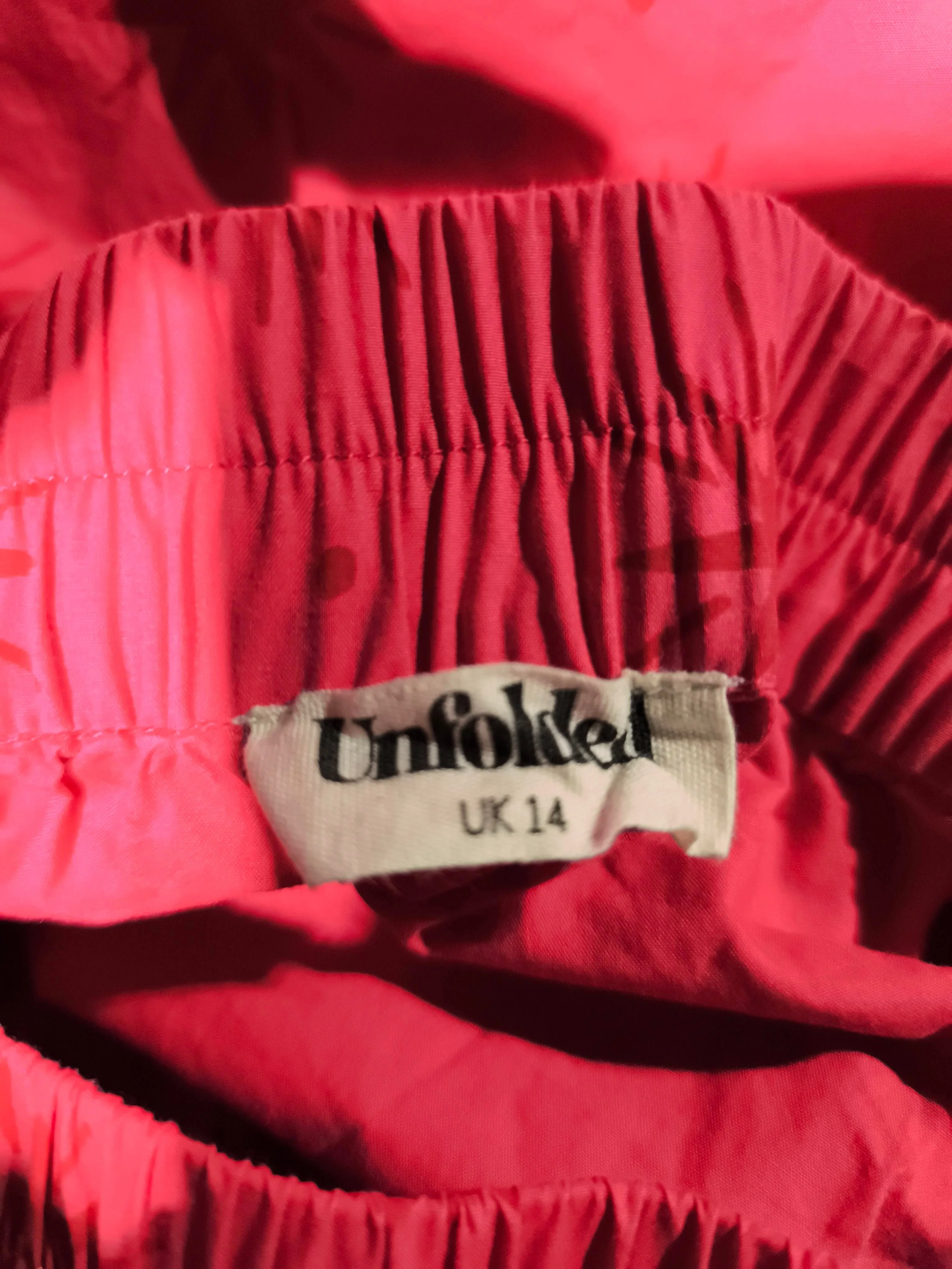 Unfolded Women's Trousers UK 14 Pink 100% Cotton Straight Capri - Image 5