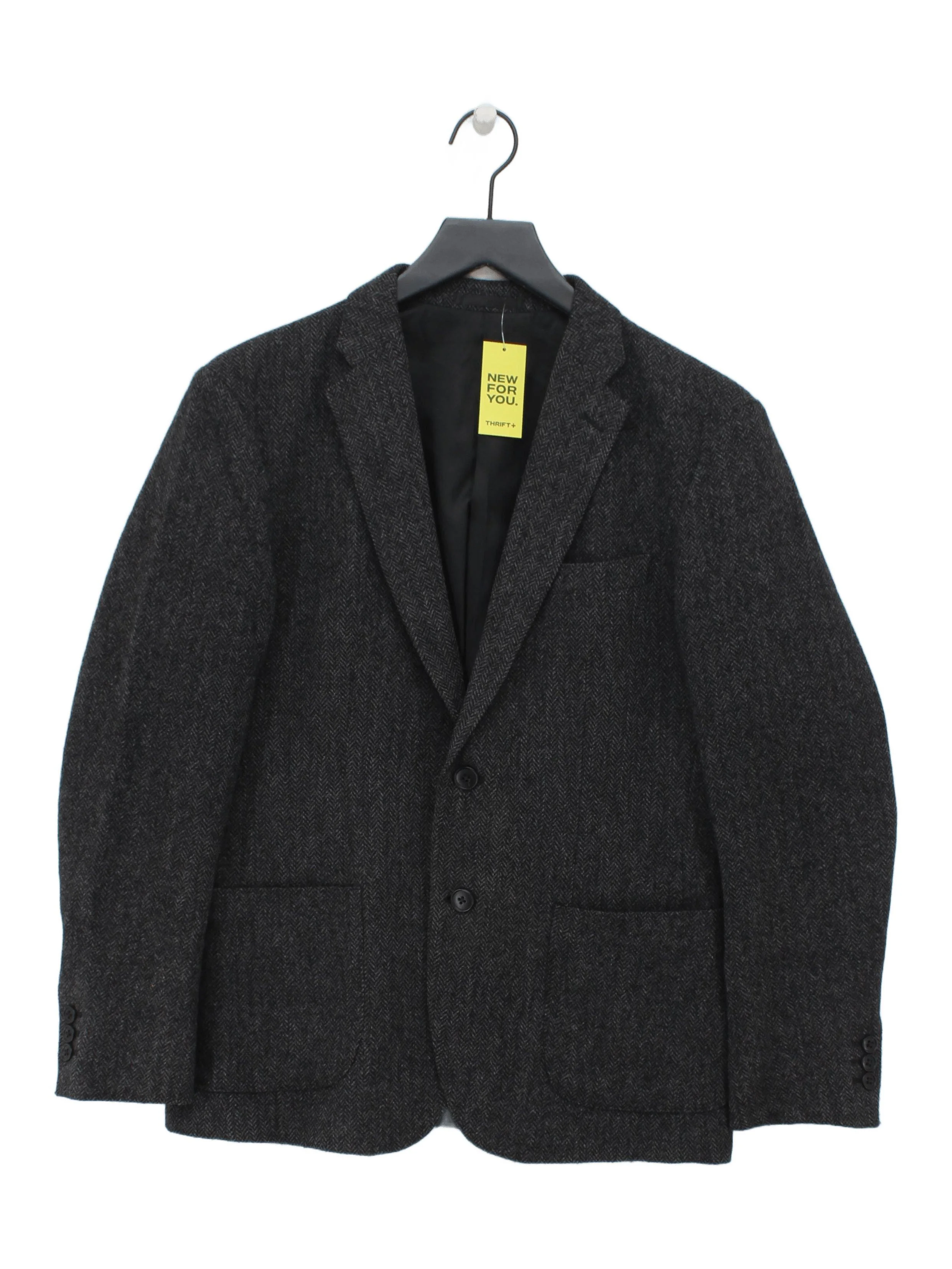 Uniqlo Men's Blazer XS Grey Wool with Polyamide, Polyester Overcoat