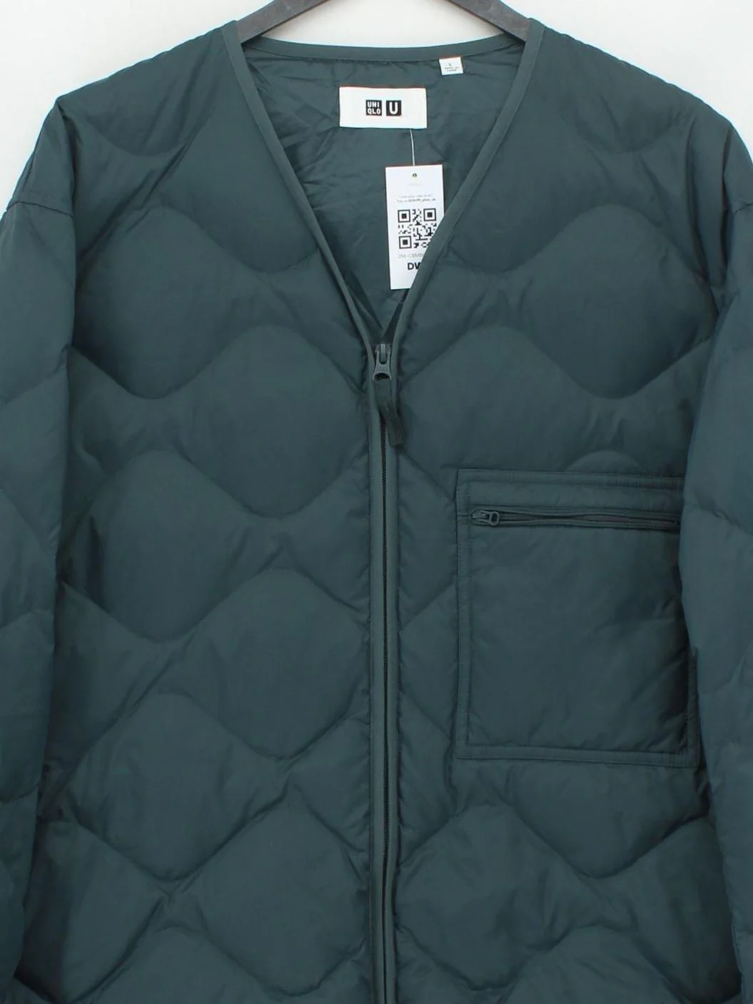 Uniqlo Men's Coat L Green Polyamide with Polyester, Other Quilted - Image 3