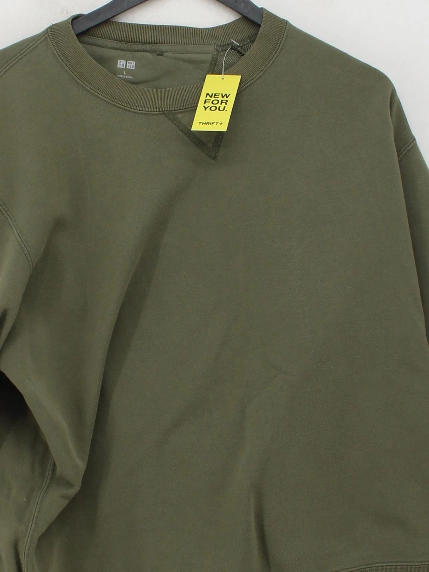 Uniqlo Men's Hoodie L Green 100% Cotton Pullover - Image 3