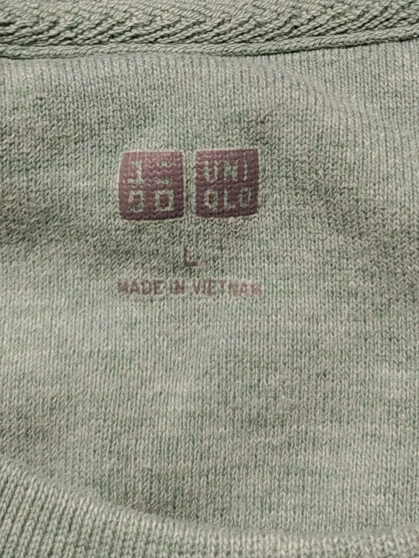 Uniqlo Men's Hoodie L Green 100% Cotton Pullover - Image 5