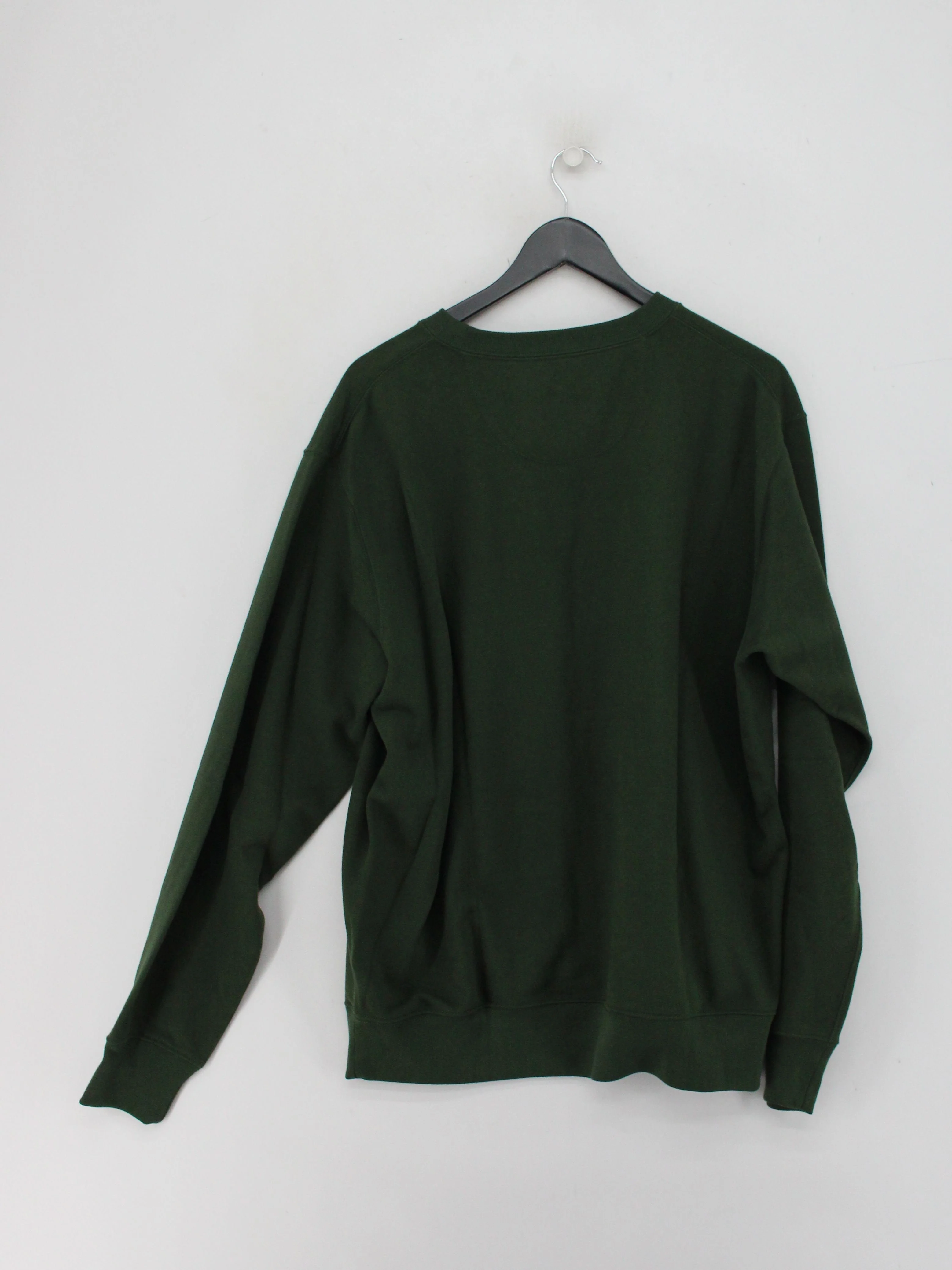 Uniqlo Men's Hoodie L Green Cotton with Polyester Pullover - Image 2