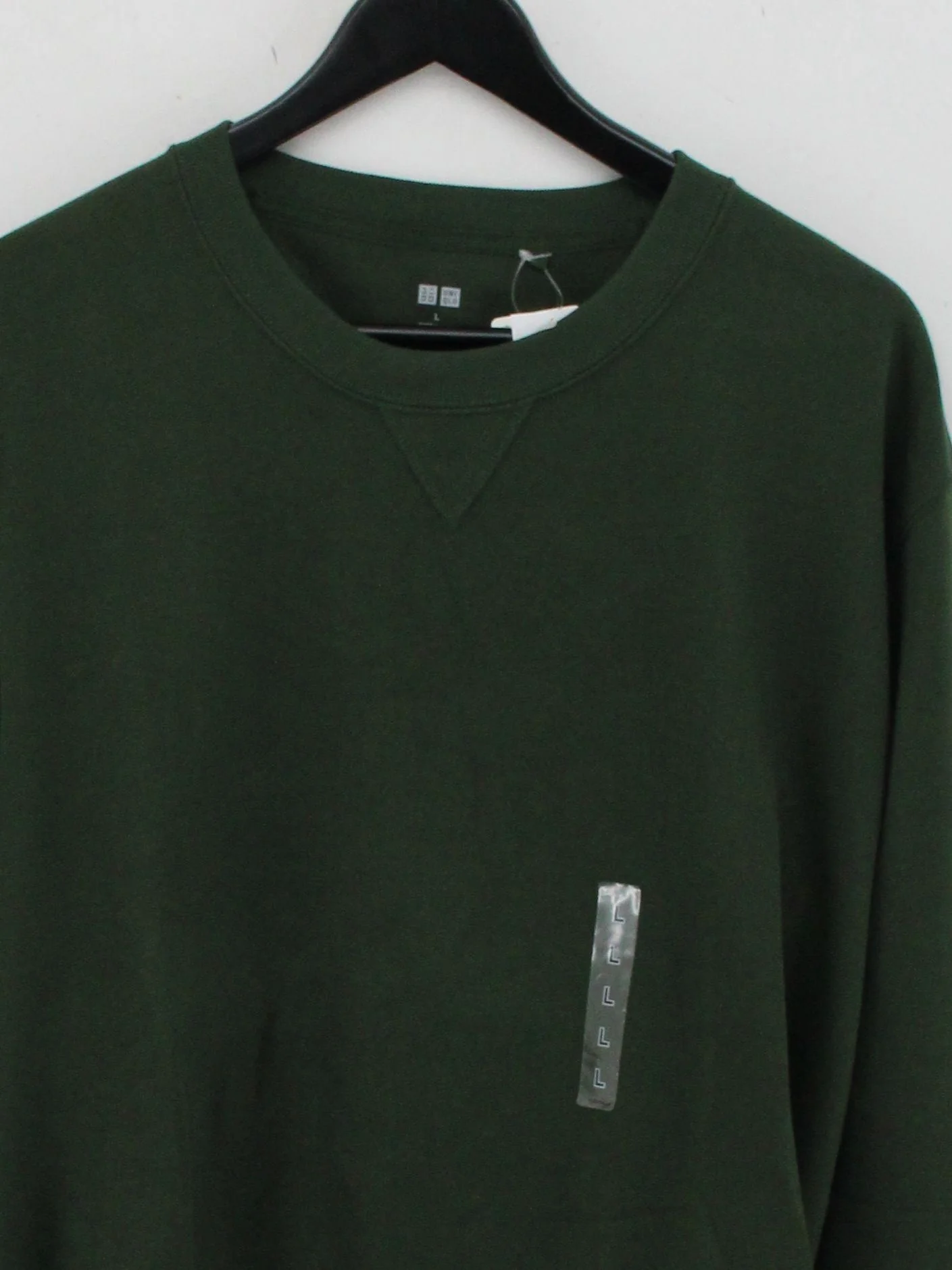 Uniqlo Men's Hoodie L Green Cotton with Polyester Pullover - Image 3
