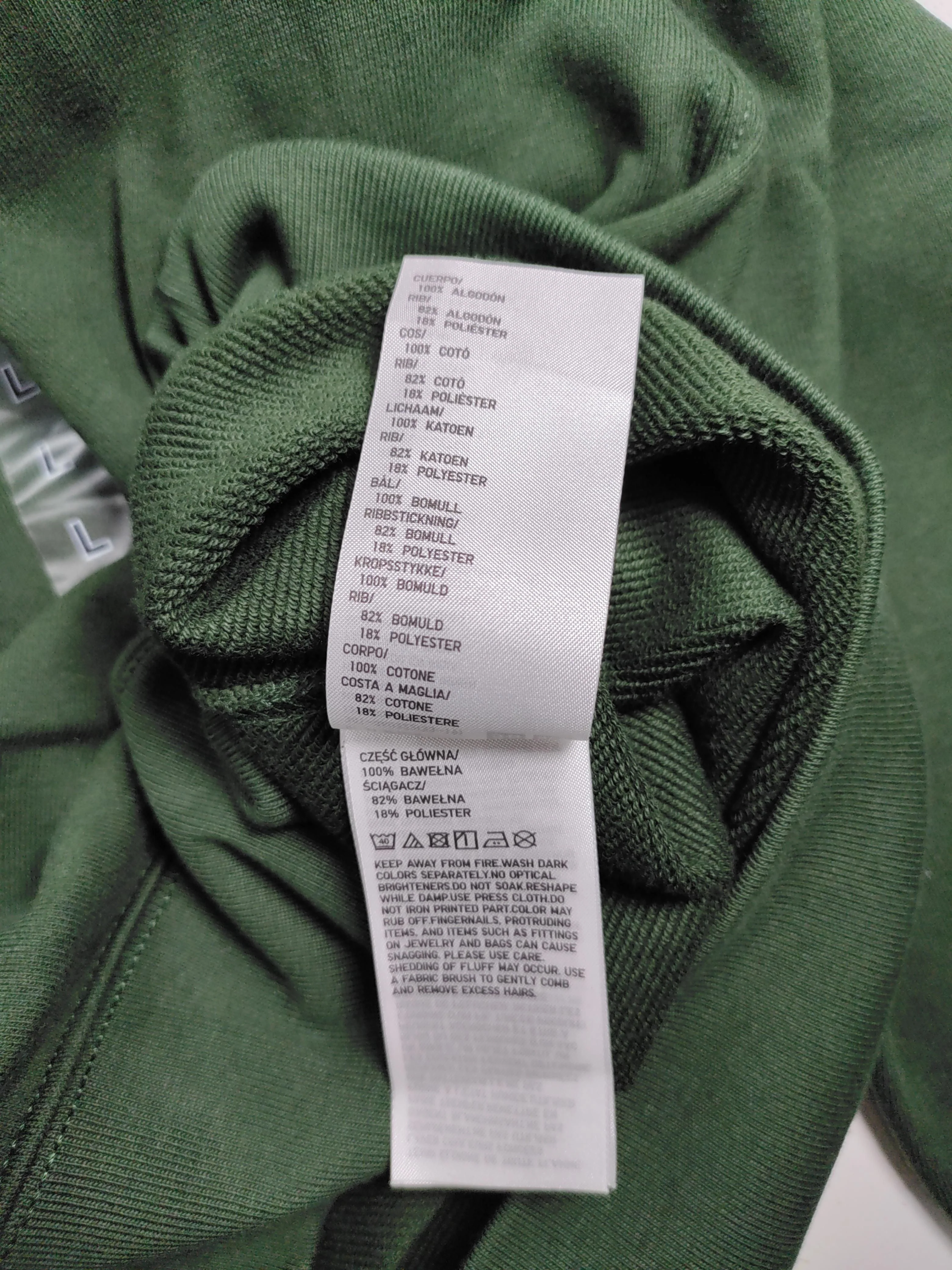 Uniqlo Men's Hoodie L Green Cotton with Polyester Pullover - Image 6