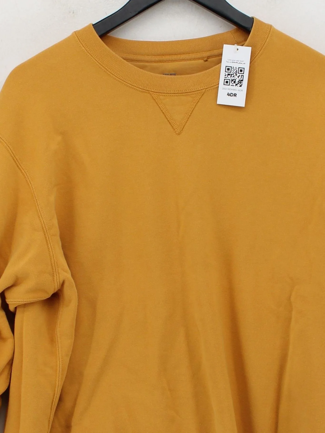 Uniqlo Men's Hoodie L Yellow 100% Cotton Pullover - Image 3