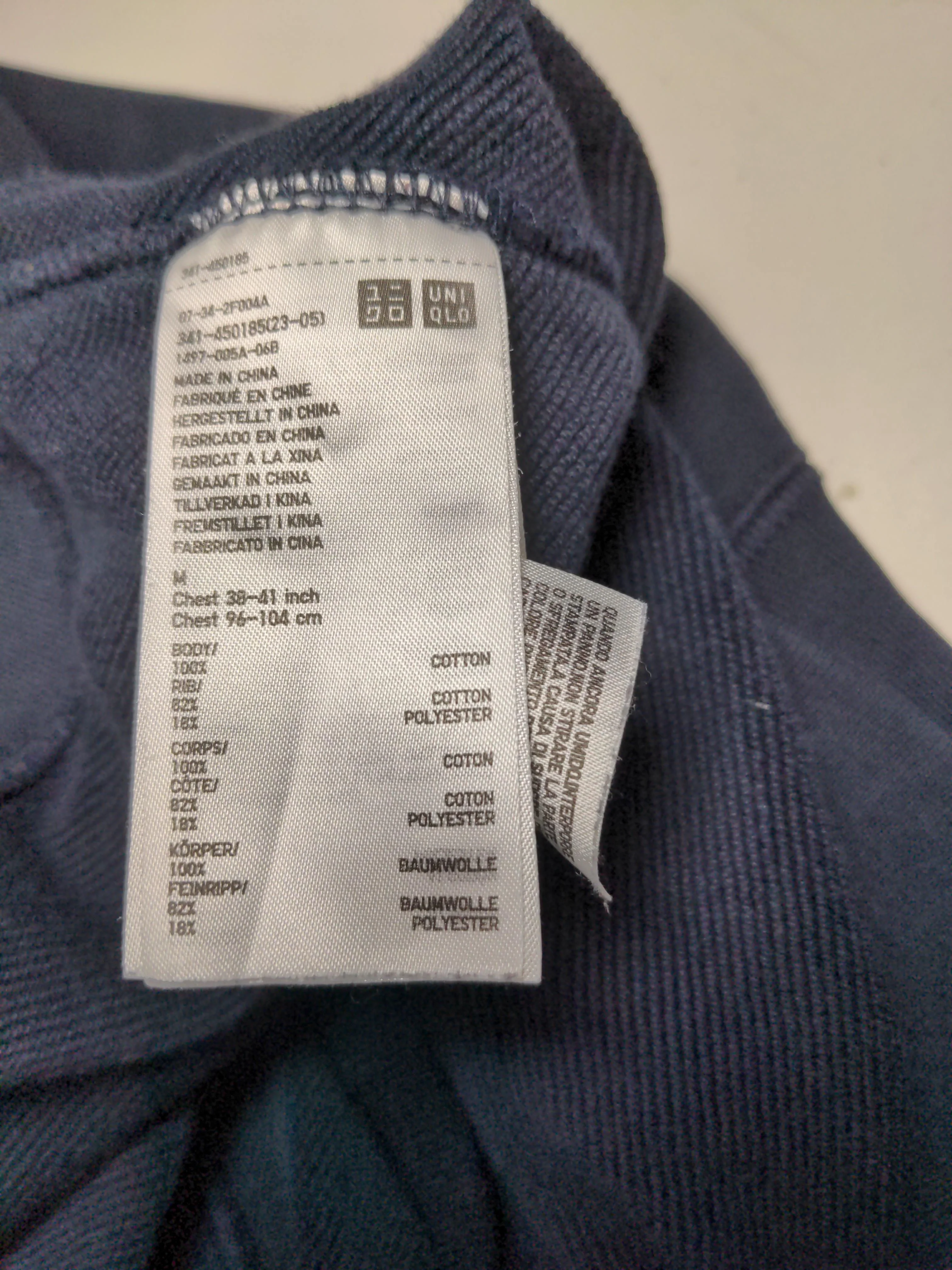 Uniqlo Men's Hoodie M Blue Cotton with Polyester Pullover - Image 6