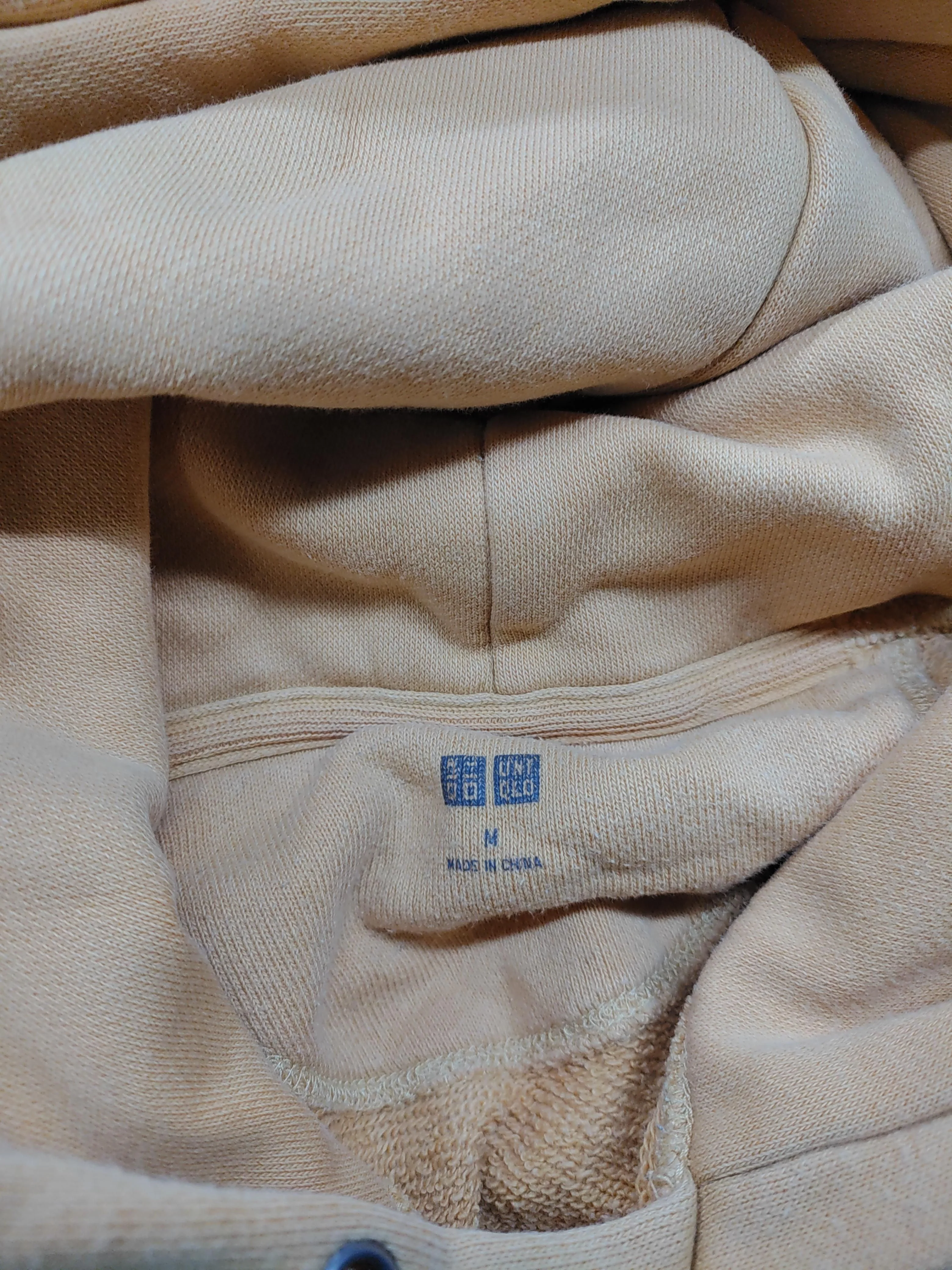 Uniqlo Men's Hoodie M Yellow Cotton with Polyester Pullover - Image 5