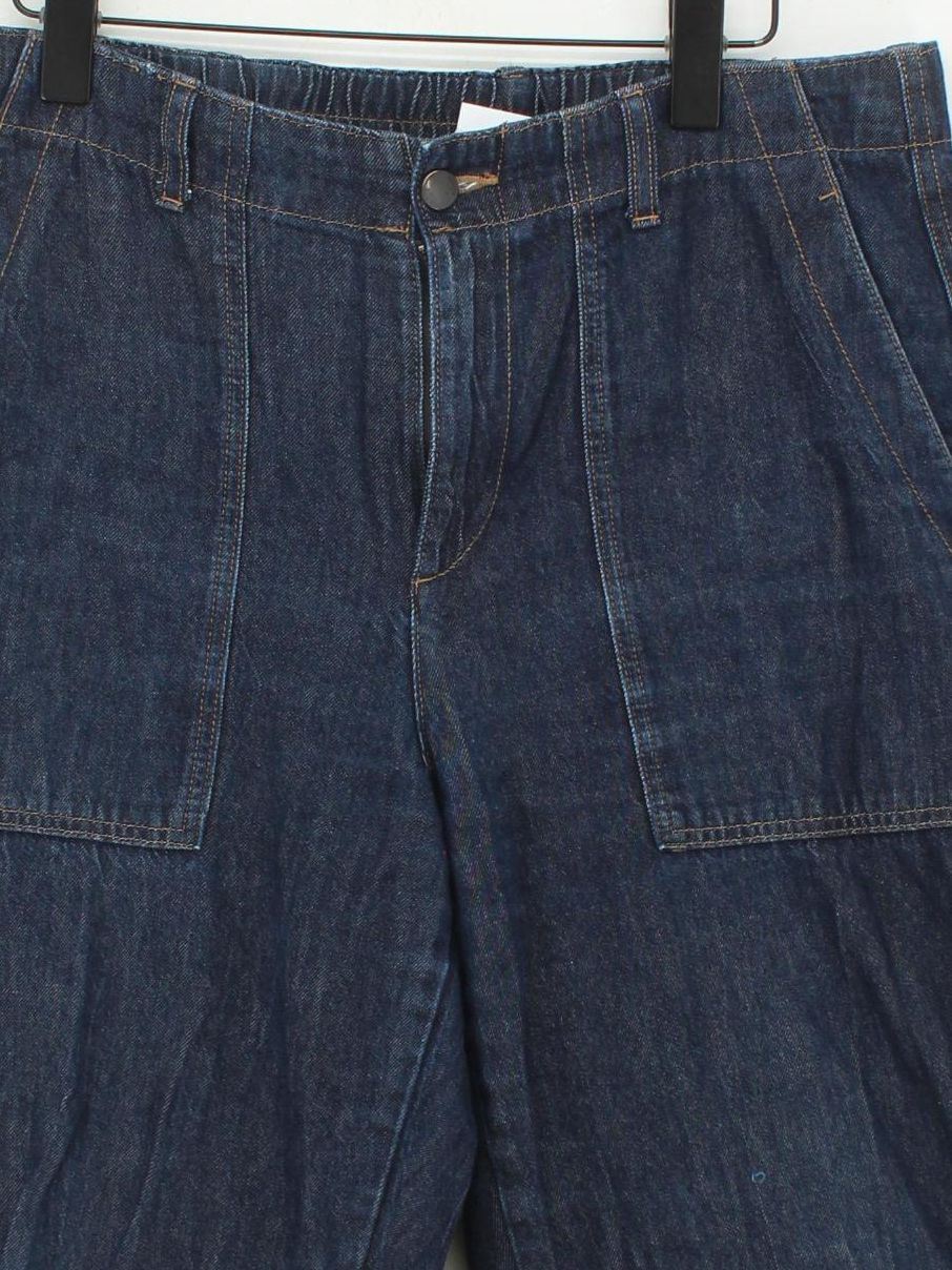 Uniqlo Men's Jeans L Blue 100% Cotton Wide-Leg - Image 3