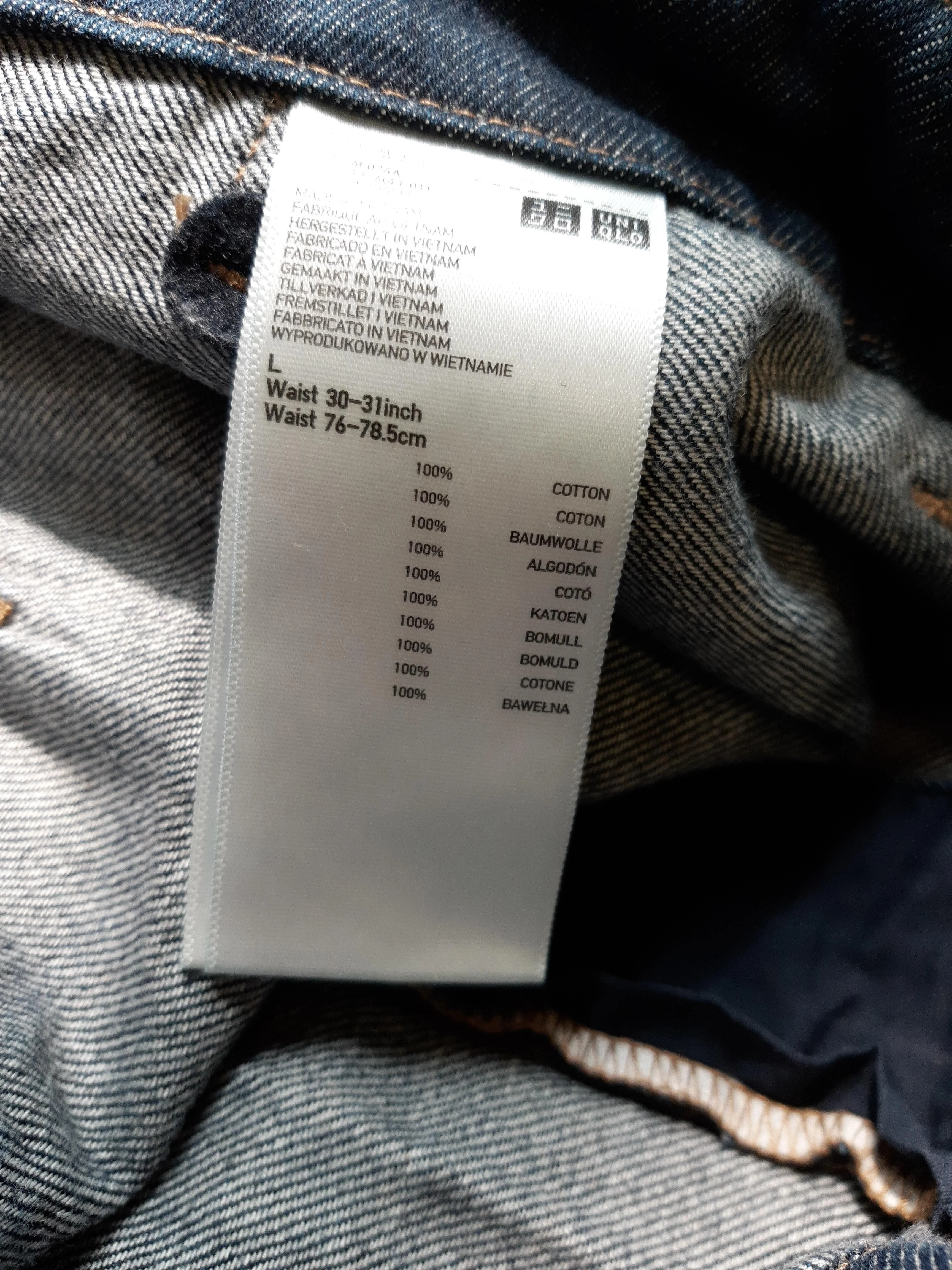 Uniqlo Men's Jeans L Blue 100% Cotton Wide-Leg - Image 7