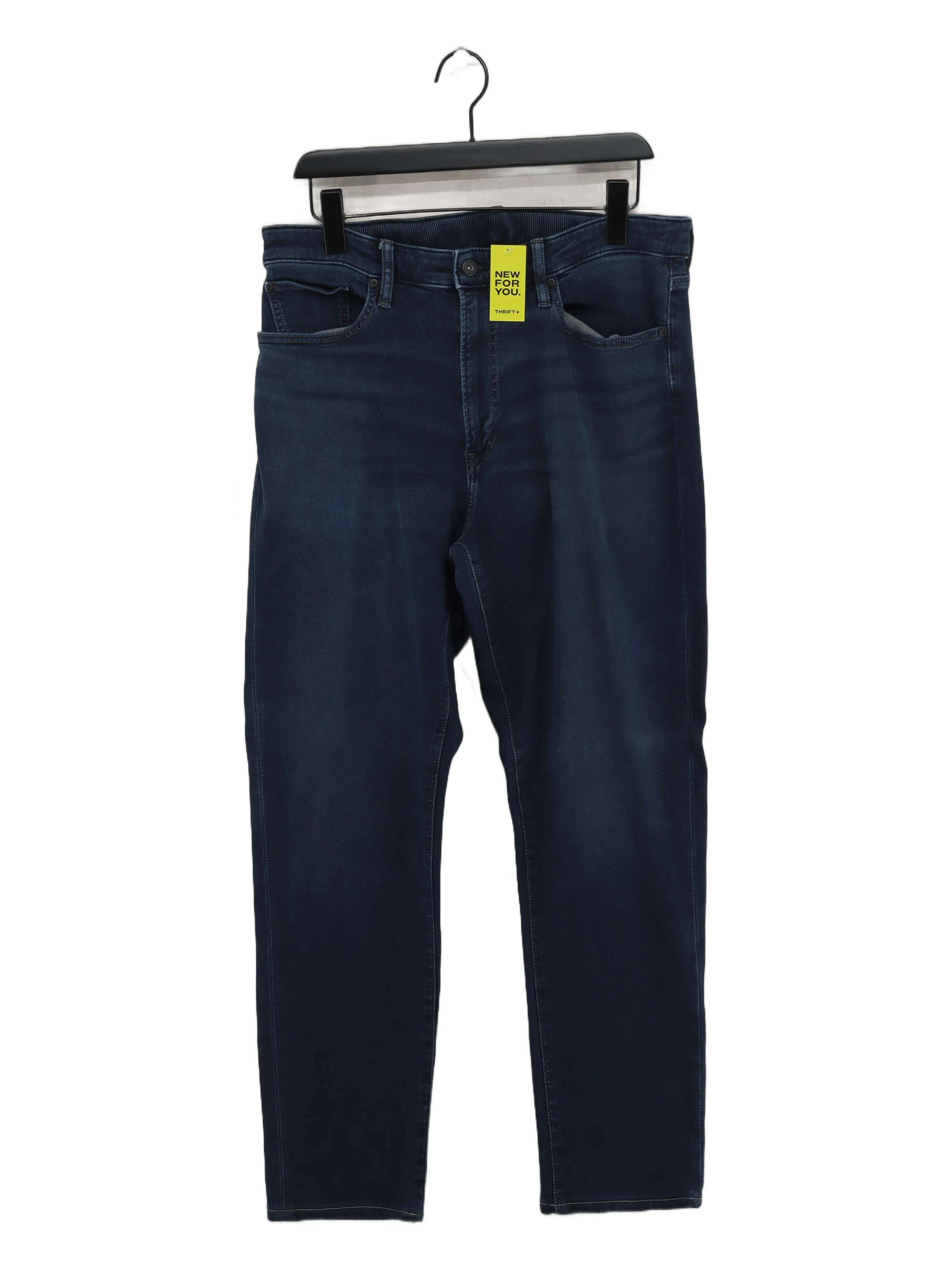 Uniqlo Men's Jeans L Blue Cotton with Lyocell Modal, Elastane Straight