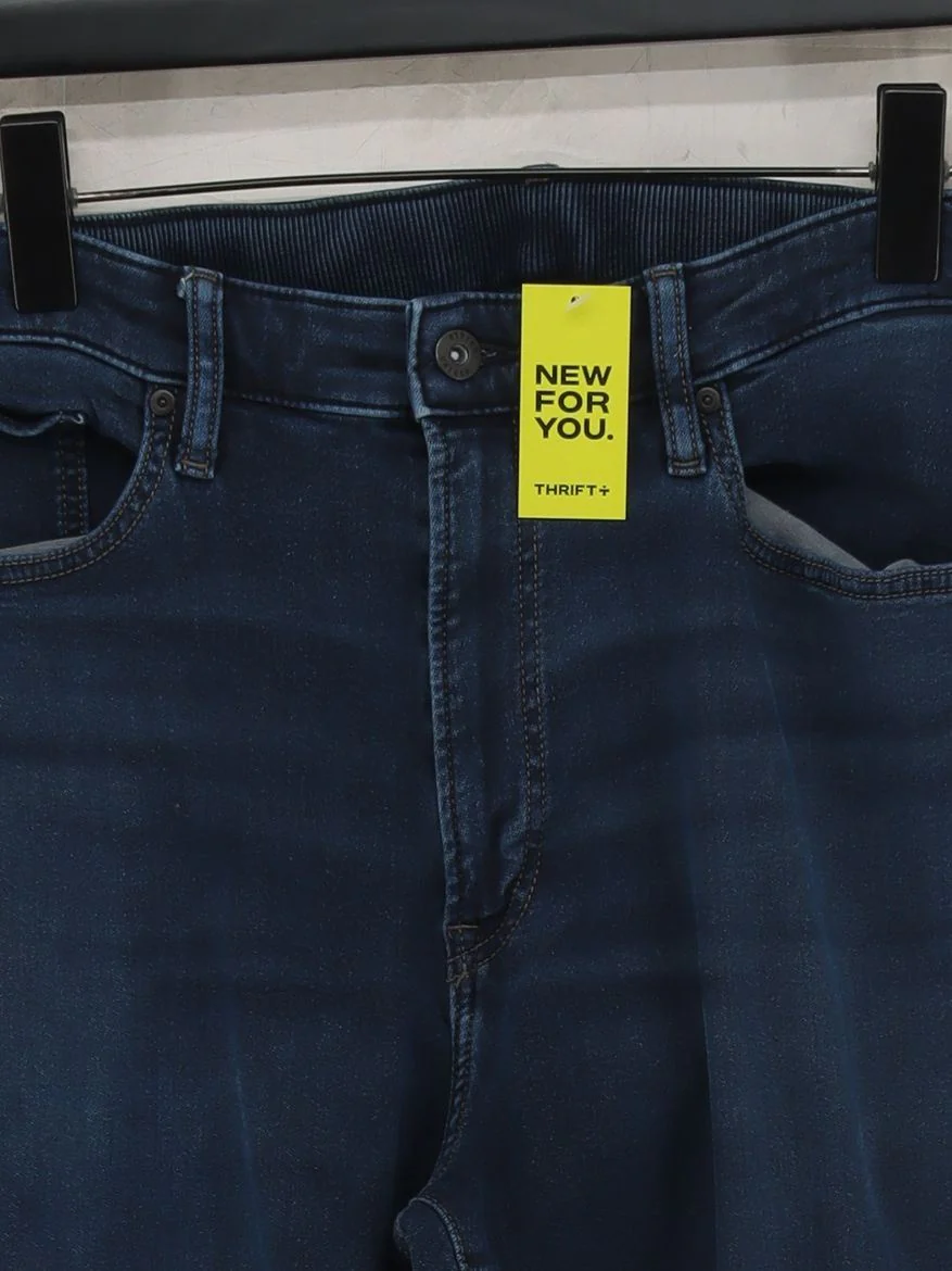 Uniqlo Men's Jeans L Blue Cotton with Lyocell Modal, Elastane Straight - Image 3