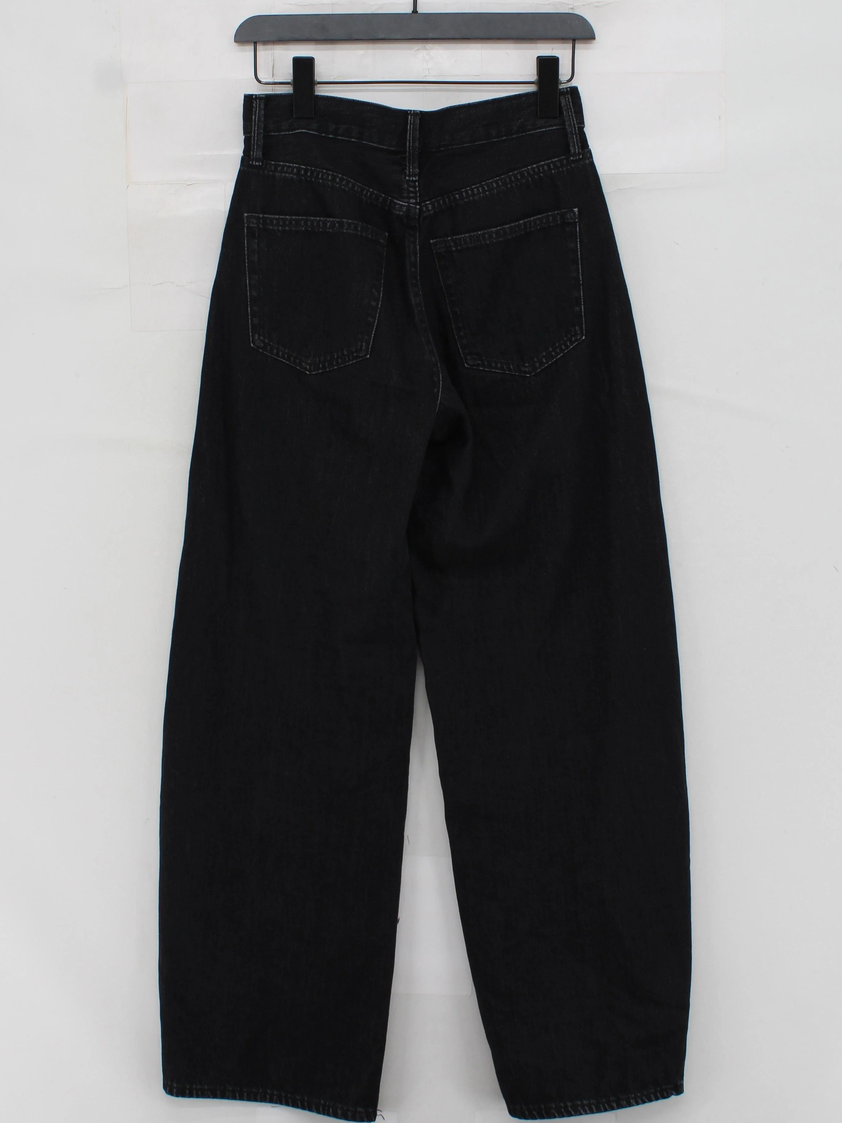 Uniqlo Men's Jeans W 23 in; L 31 in Black Cotton with Lyocell Modal Wide-Leg - Image 2