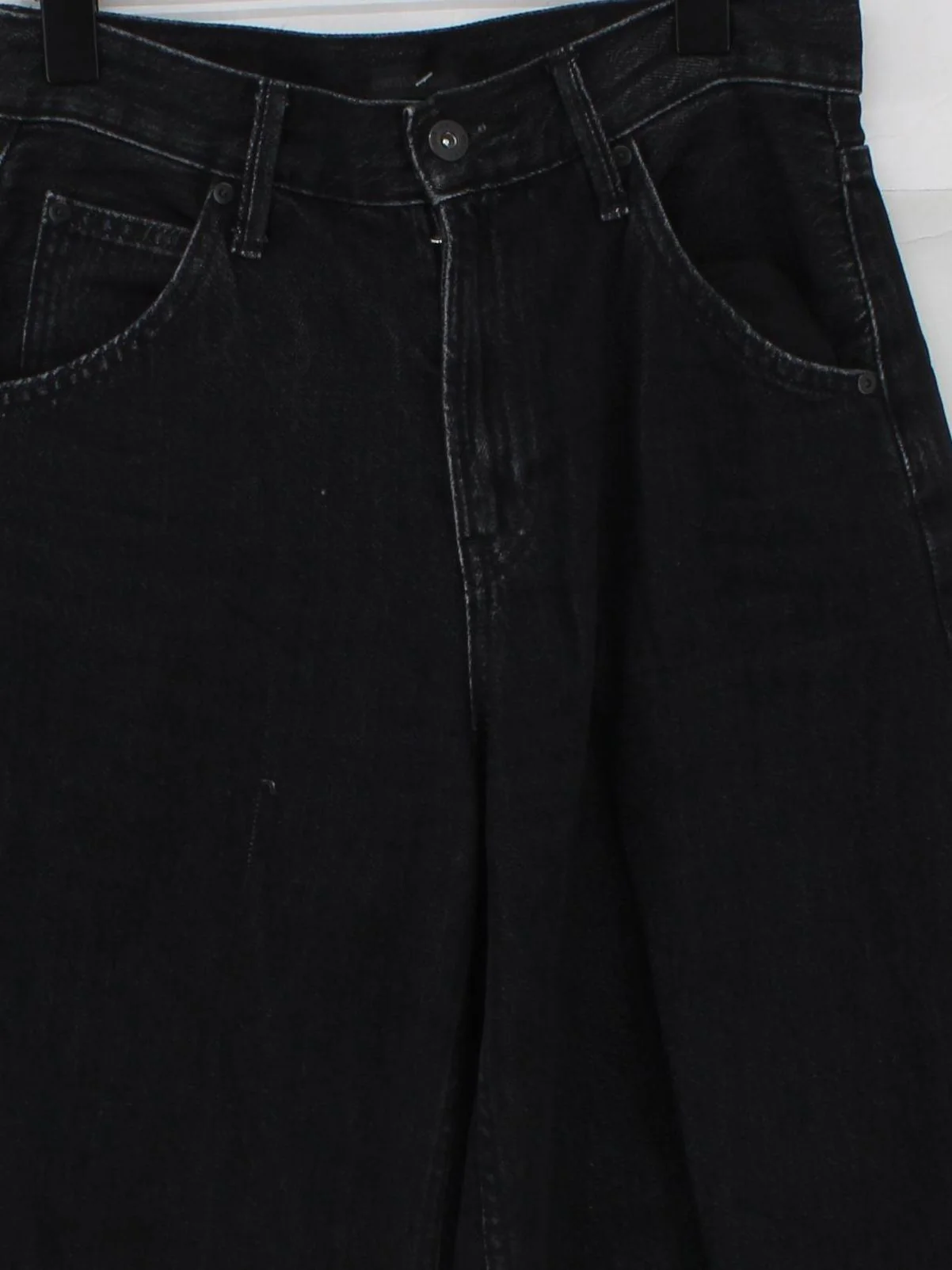 Uniqlo Men's Jeans W 23 in; L 31 in Black Cotton with Lyocell Modal Wide-Leg - Image 3