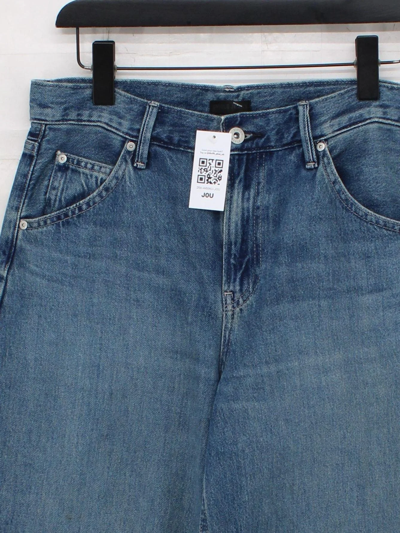 Uniqlo Men's Jeans W 26 in; L 31 in Blue Cotton with Lyocell Modal Wide-Leg - Image 3