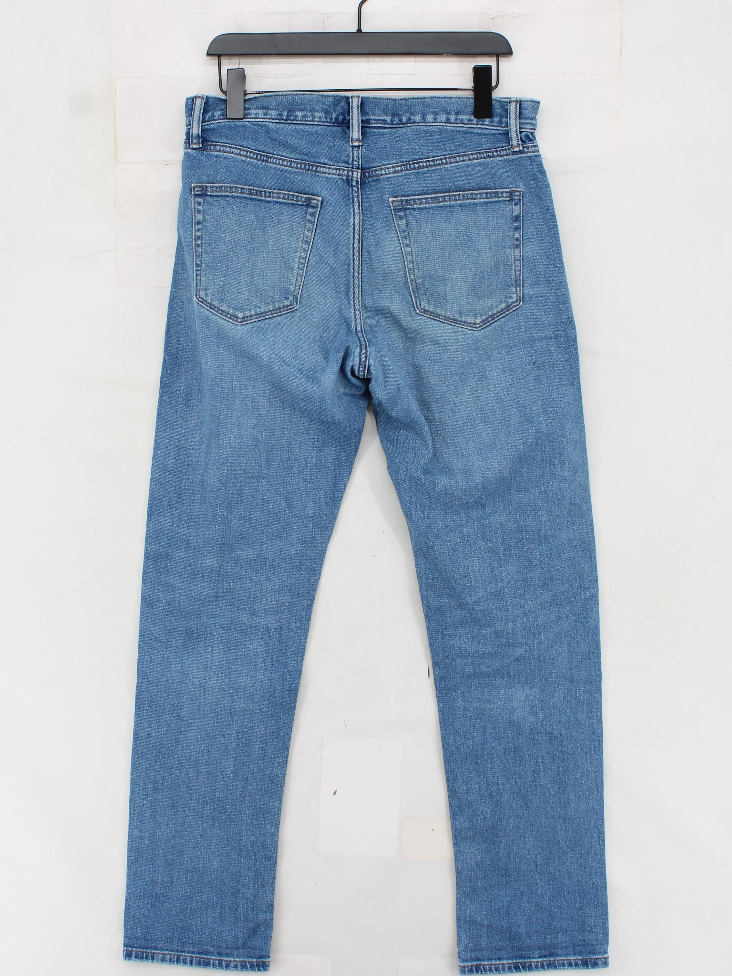 Uniqlo Men's Jeans W 32 in; L 32 in Blue Cotton with Elastane Straight - Image 2