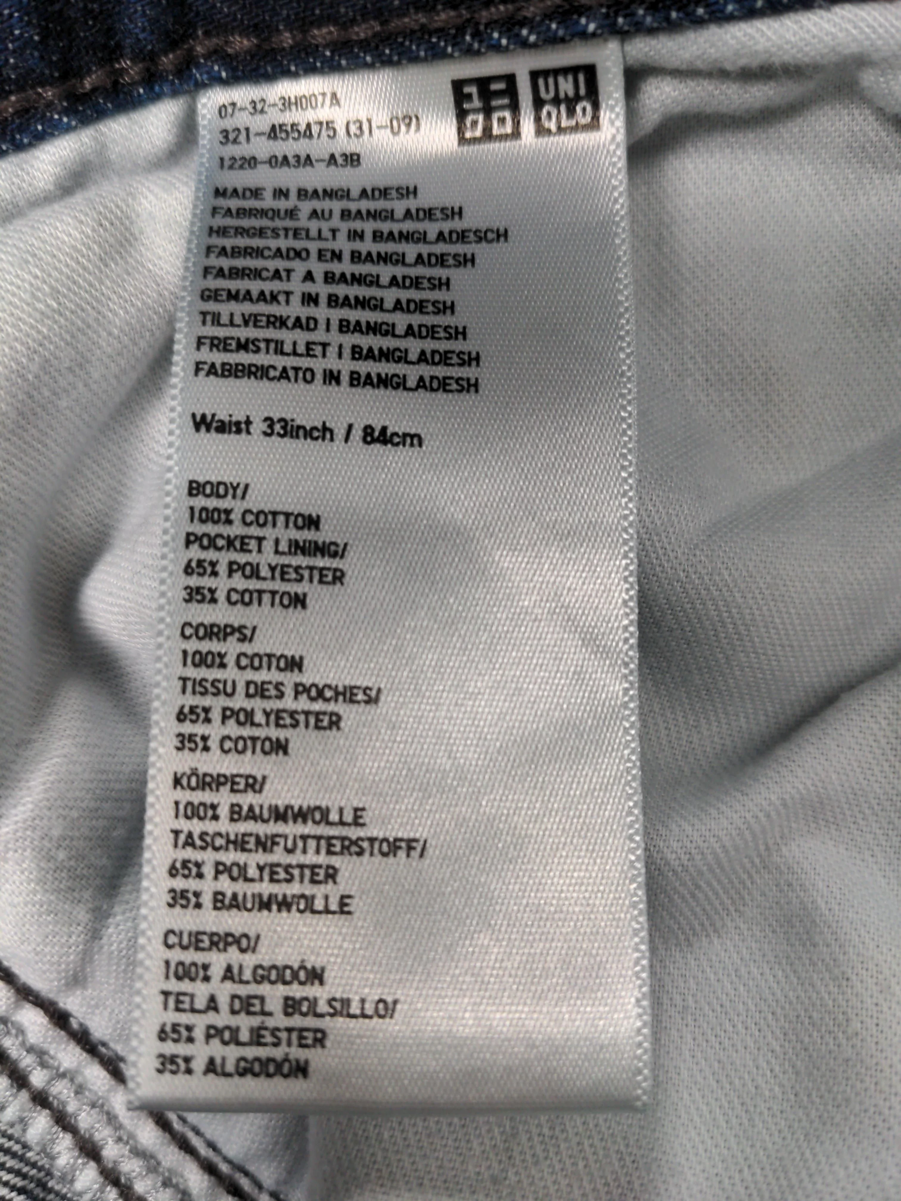 Uniqlo Men's Jeans W 33 in Blue Cotton with Polyester, Cotton Straight - Image 6