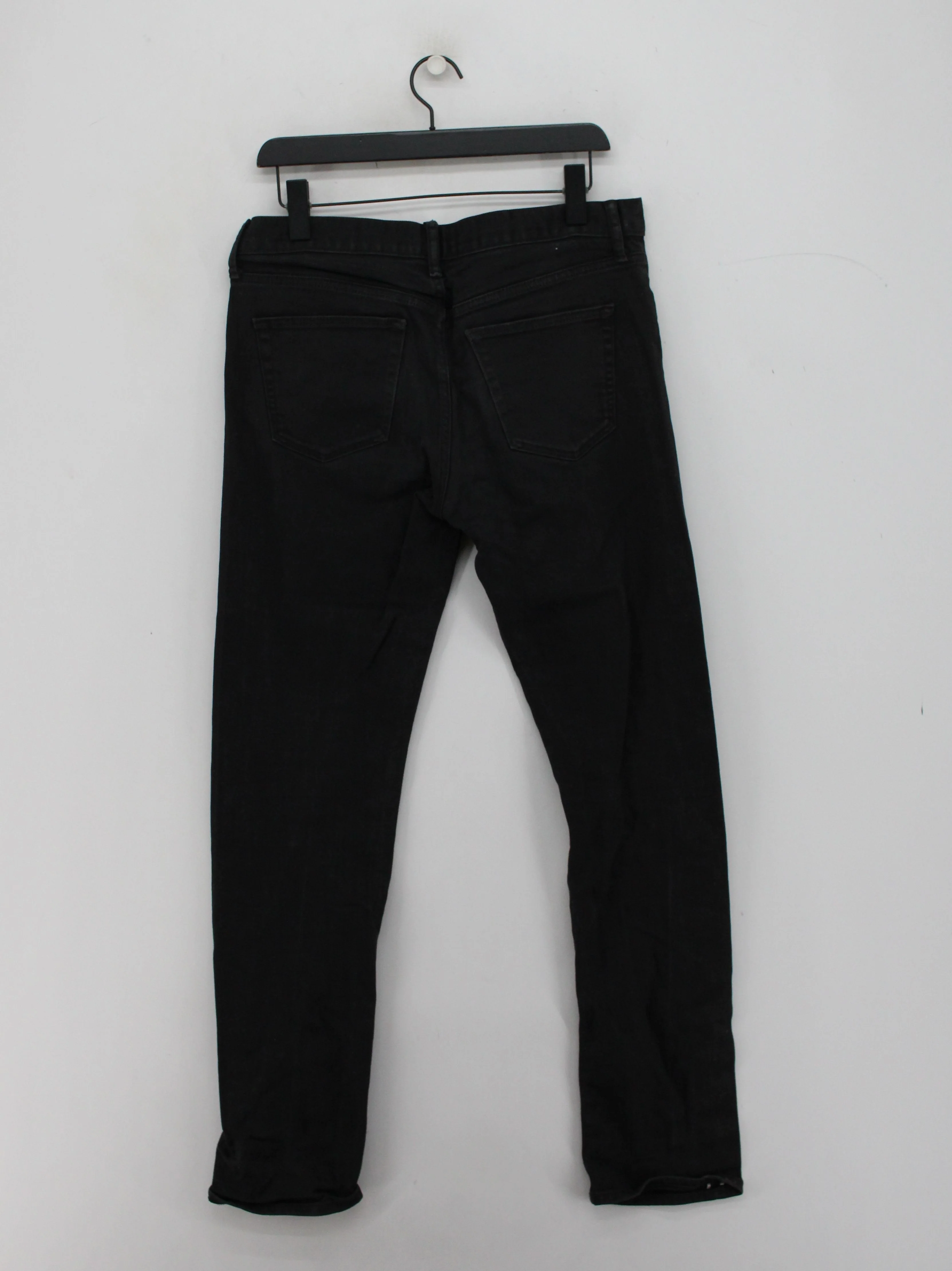 Uniqlo Men's Jeans W 33 in; L 34 in Black Cotton with Elastane Straight - Image 2