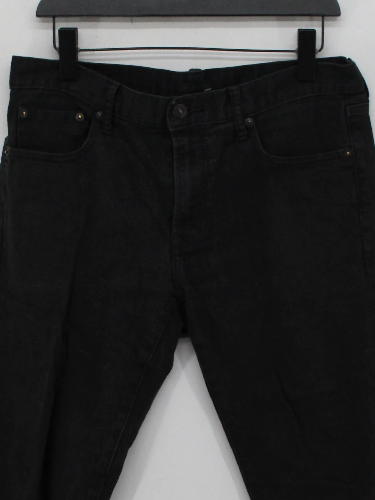Uniqlo Men's Jeans W 33 in; L 34 in Black Cotton with Elastane Straight - Image 3