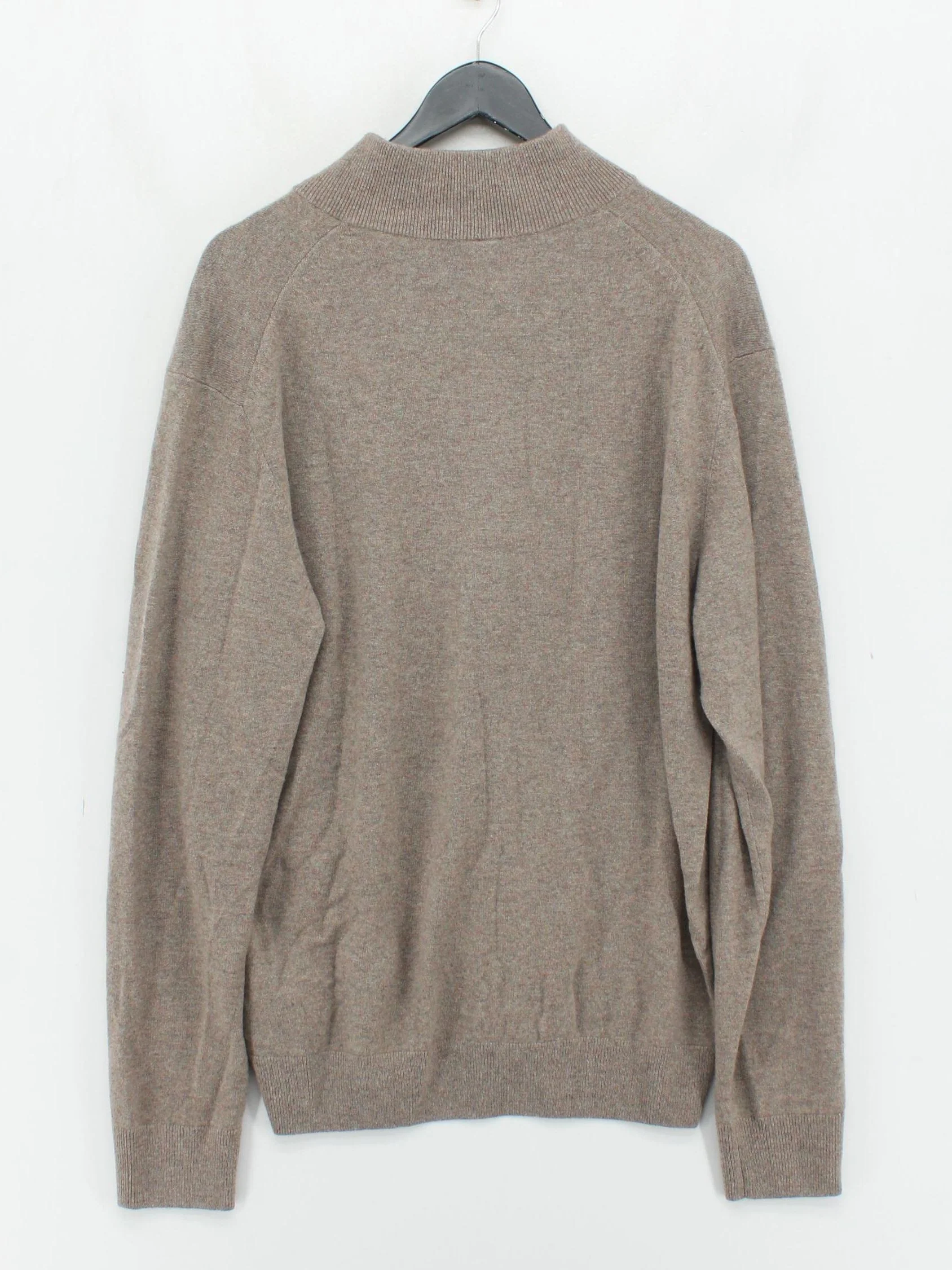 Uniqlo Men's Jumper L Brown 100% Cashmere Mock Neck Pullover - Image 2