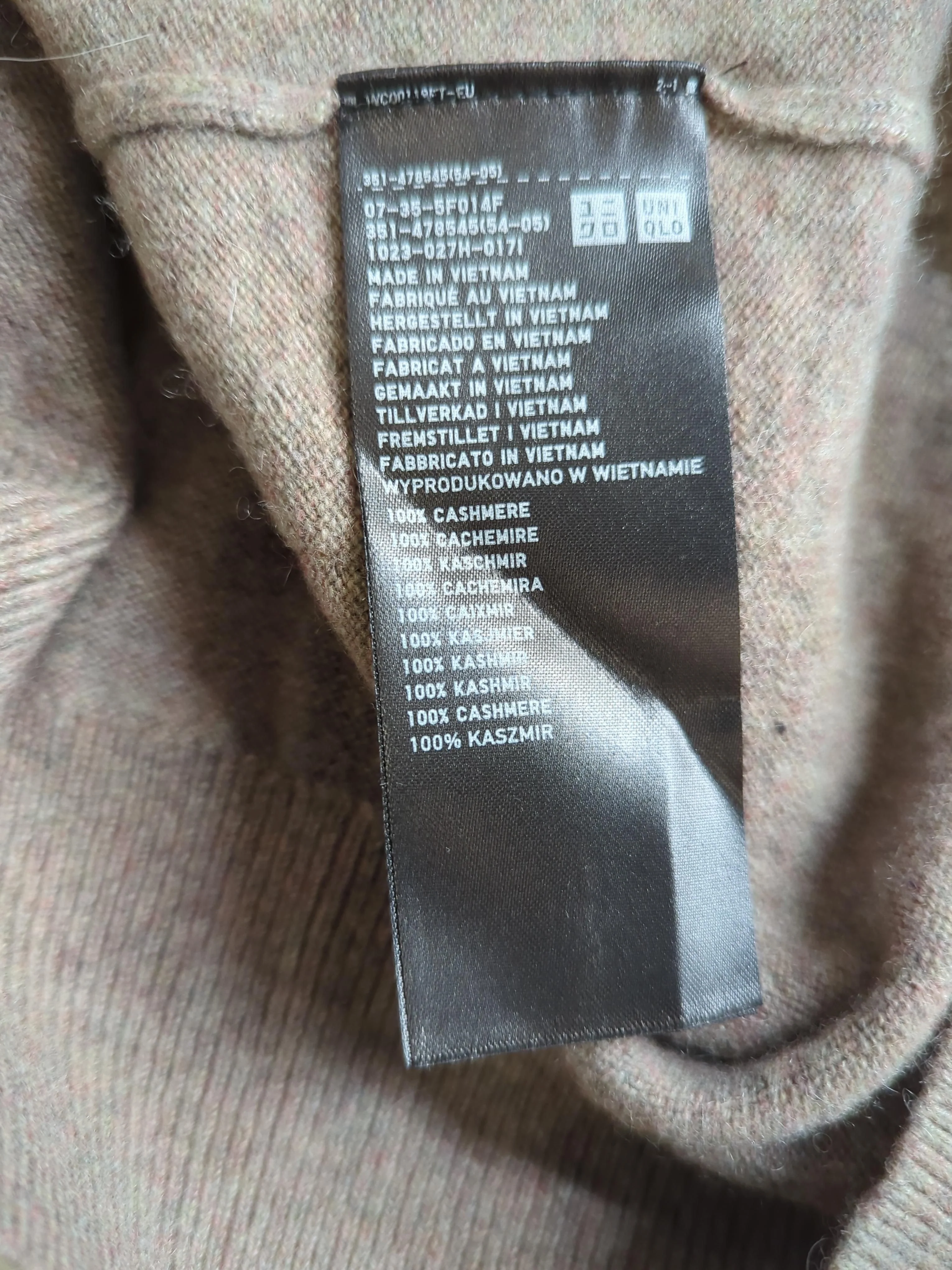 Uniqlo Men's Jumper L Brown 100% Cashmere Mock Neck Pullover - Image 6