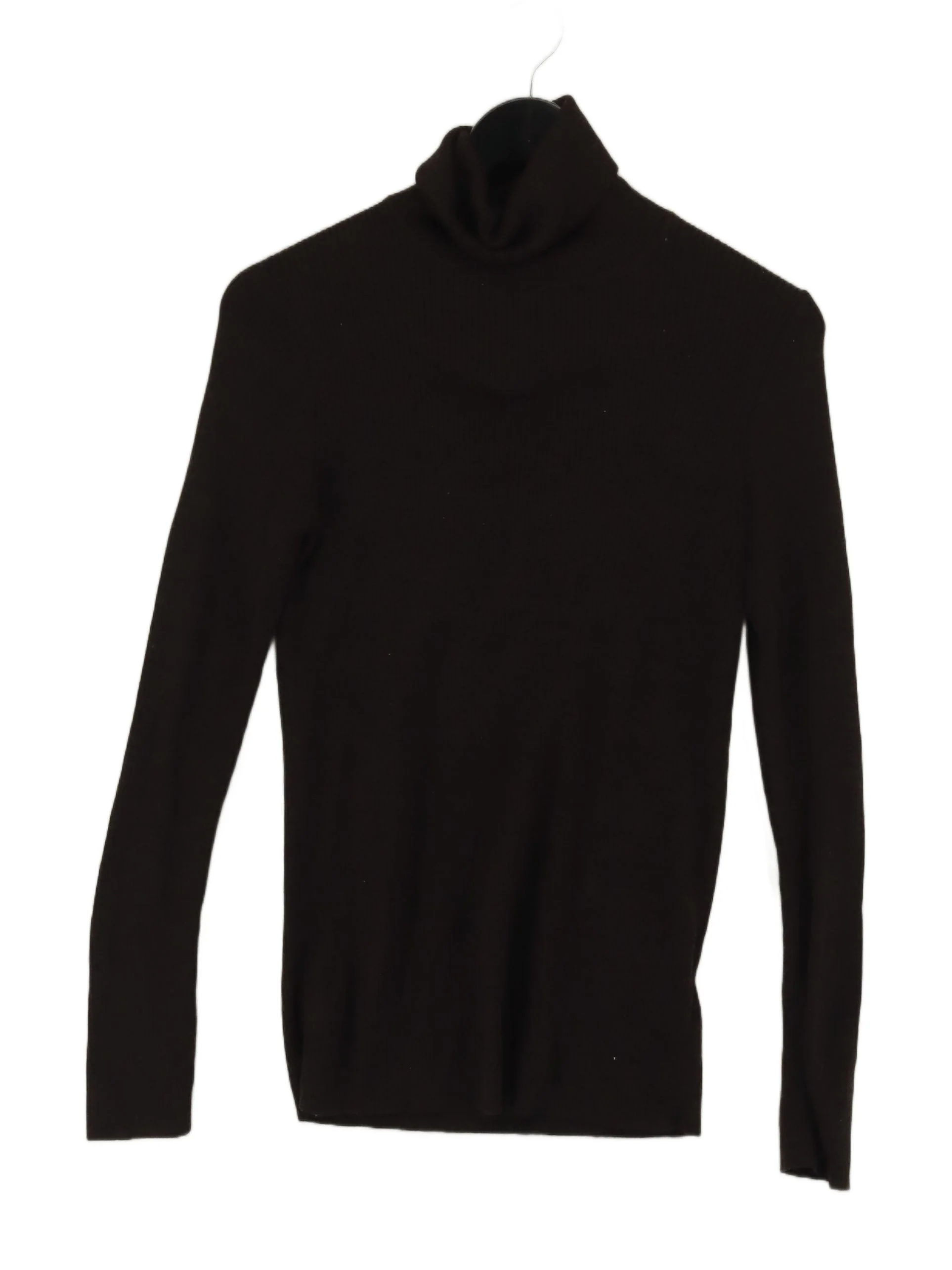 Uniqlo Men's Jumper L Brown 100% Wool Roll Neck Pullover