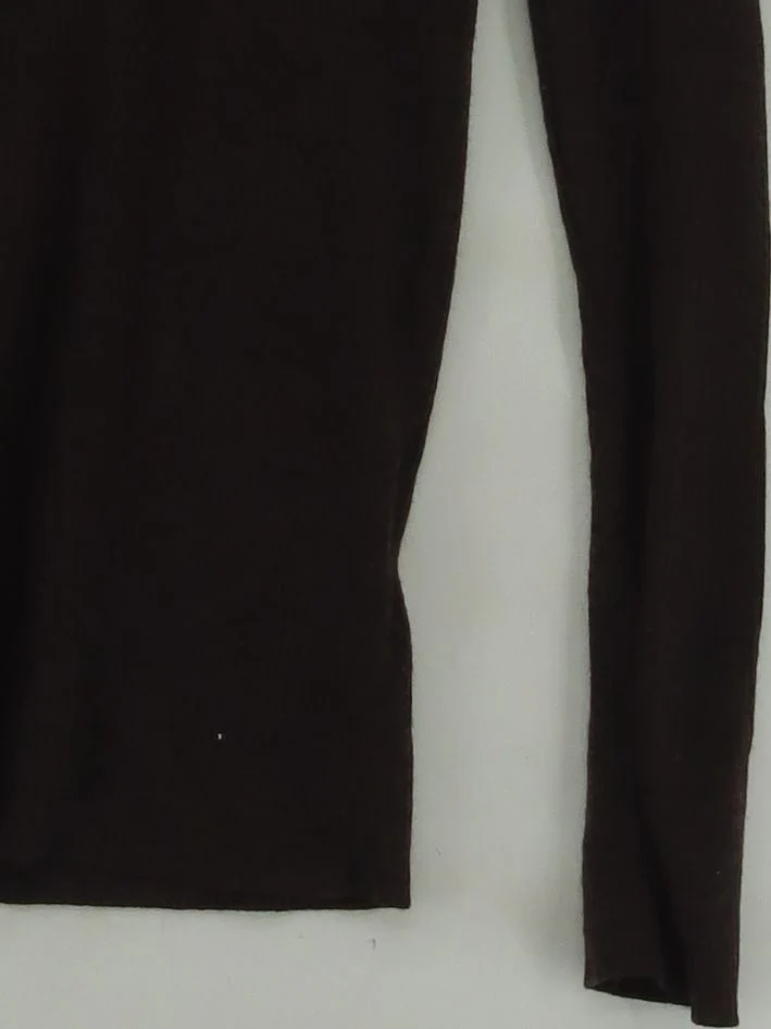 Uniqlo Men's Jumper L Brown 100% Wool Roll Neck Pullover - Image 4
