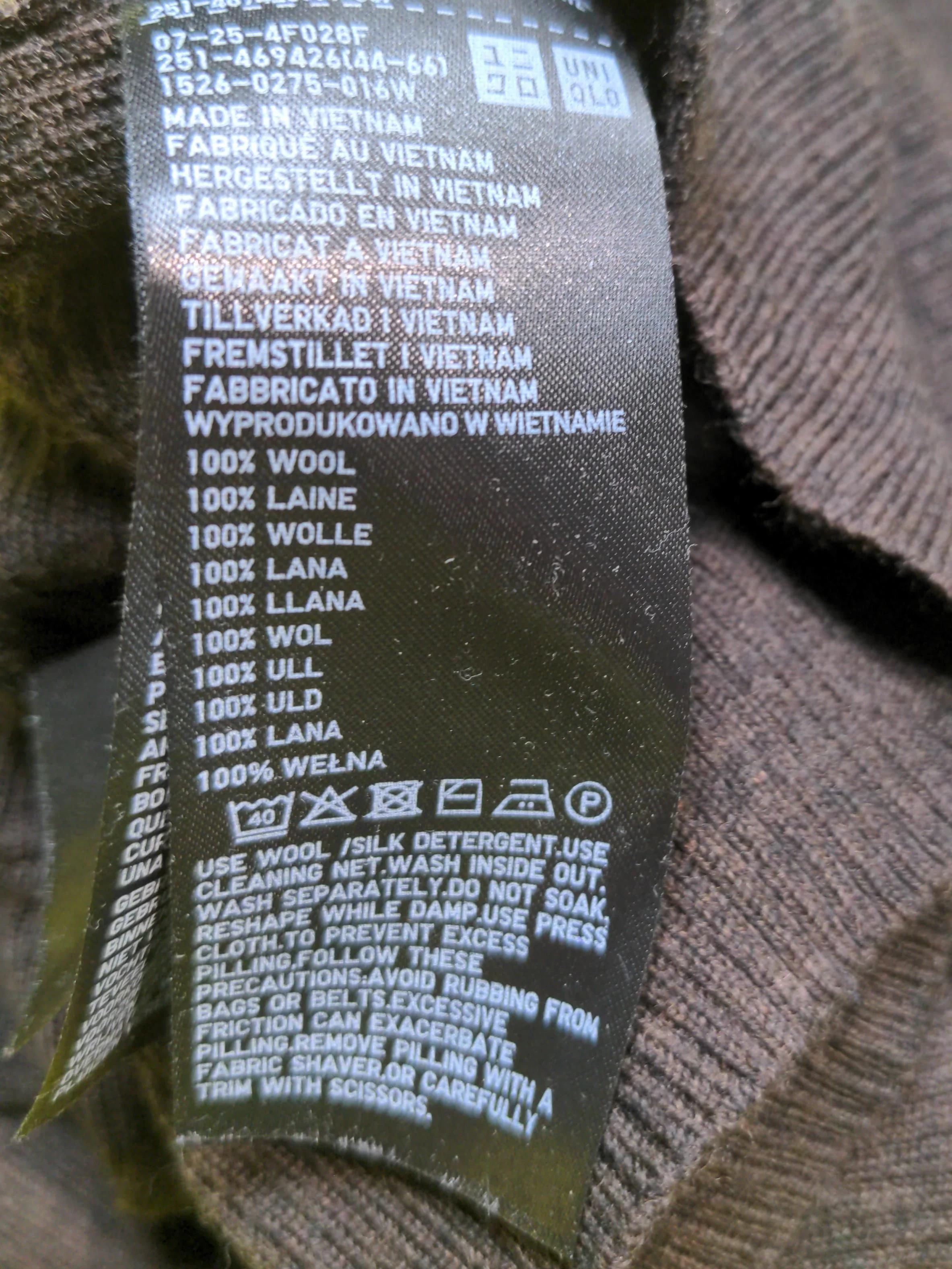 Uniqlo Men's Jumper L Brown 100% Wool Roll Neck Pullover - Image 6