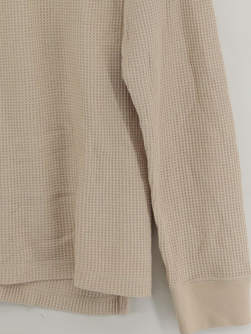 Uniqlo Men's Jumper L Cream Cotton with Polyester Round Neck Pullover - Image 4