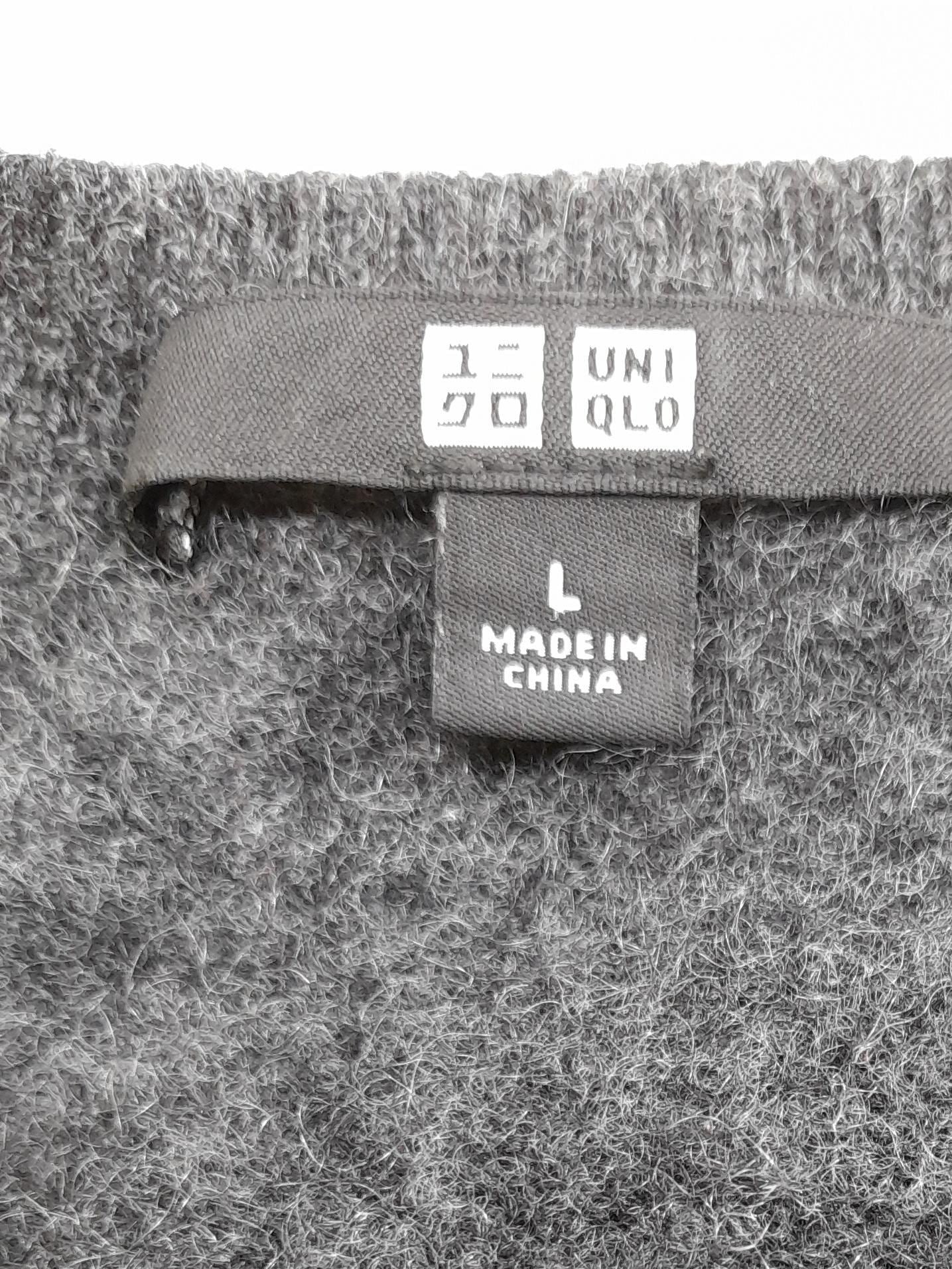 Uniqlo Men's Jumper L Grey 100% Cashmere Round Neck Pullover - Image 6