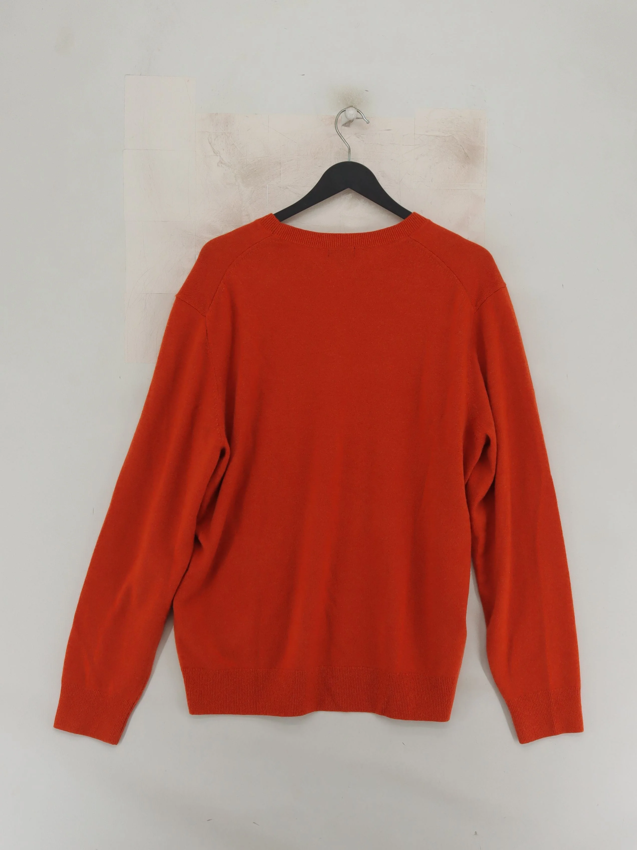 Uniqlo Men's Jumper L Orange 100% Cashmere Crew Neck Pullover - Image 2