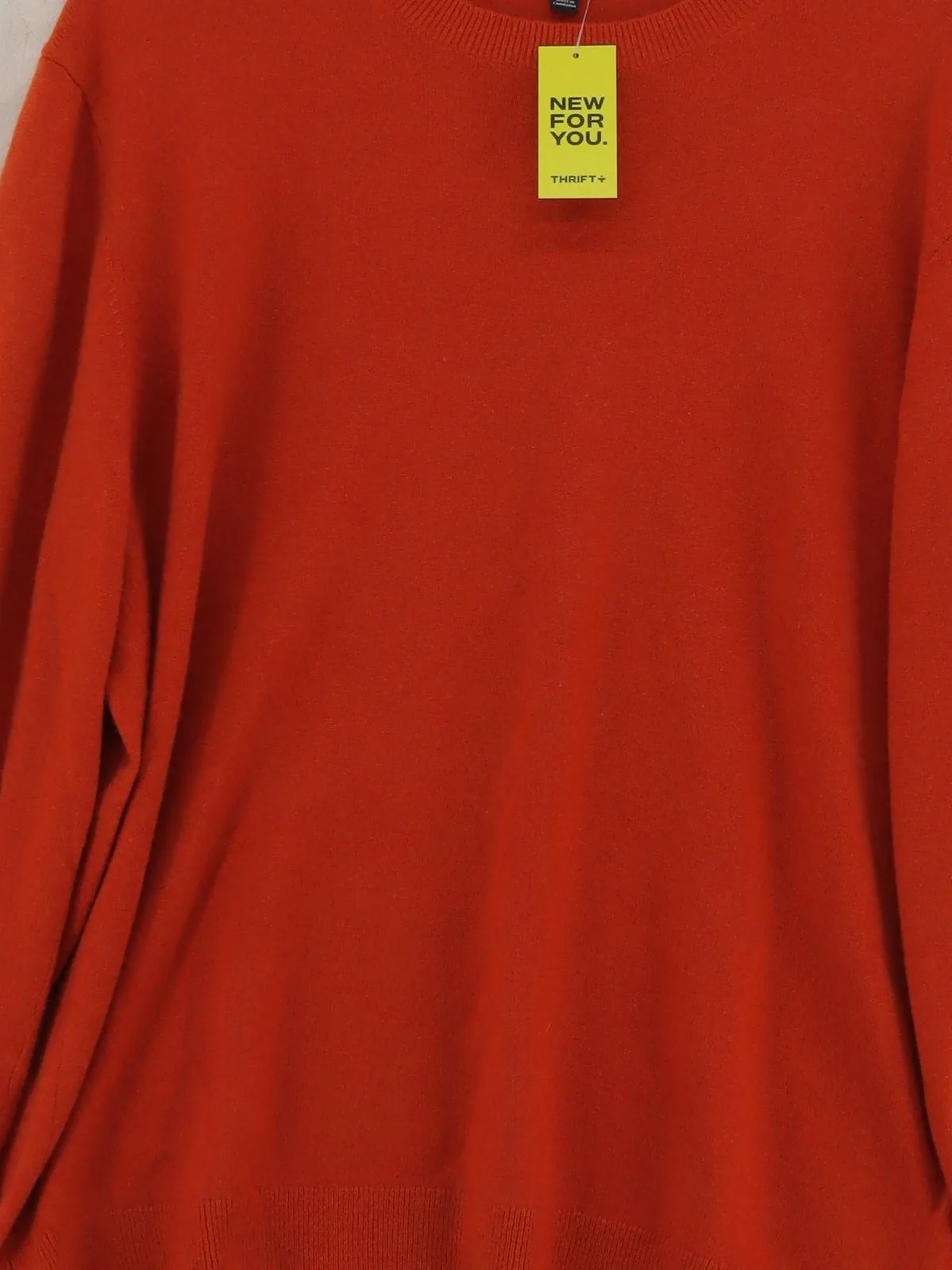 Uniqlo Men's Jumper L Orange 100% Cashmere Crew Neck Pullover - Image 3