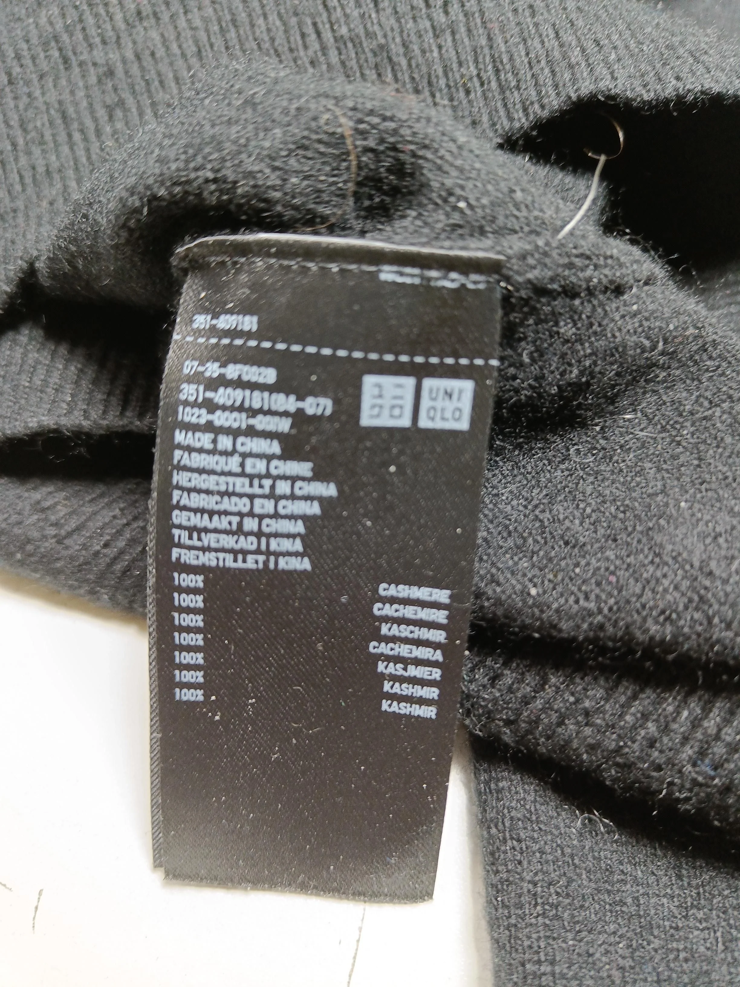 Uniqlo Men's Jumper M Black 100% Cashmere Crew Neck Pullover - Image 8