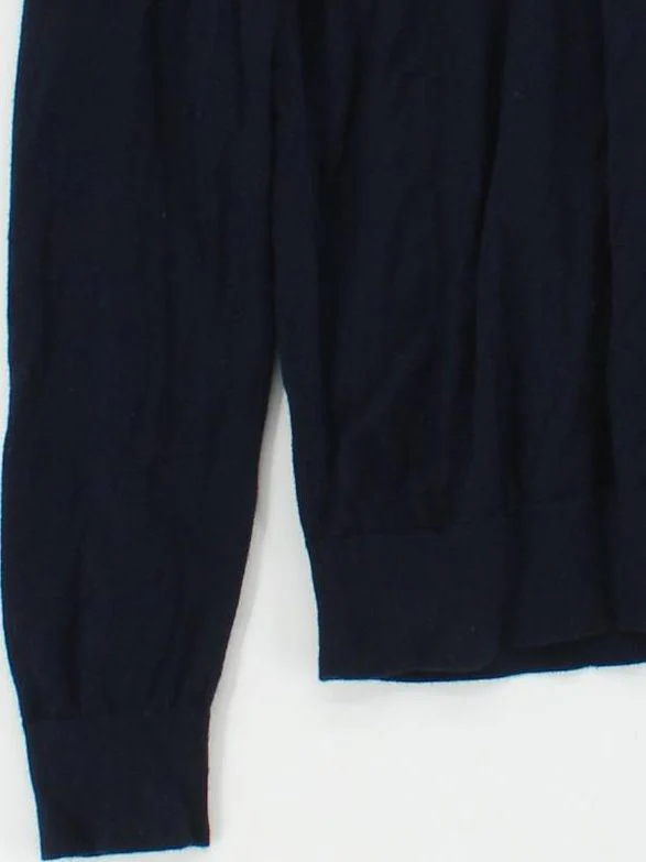 Uniqlo Men's Jumper S Blue 100% Wool Crew Neck Pullover - Image 4