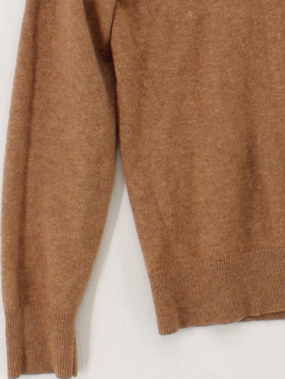 Uniqlo Men's Jumper S Brown 100% Cashmere Round Neck Pullover - Image 4