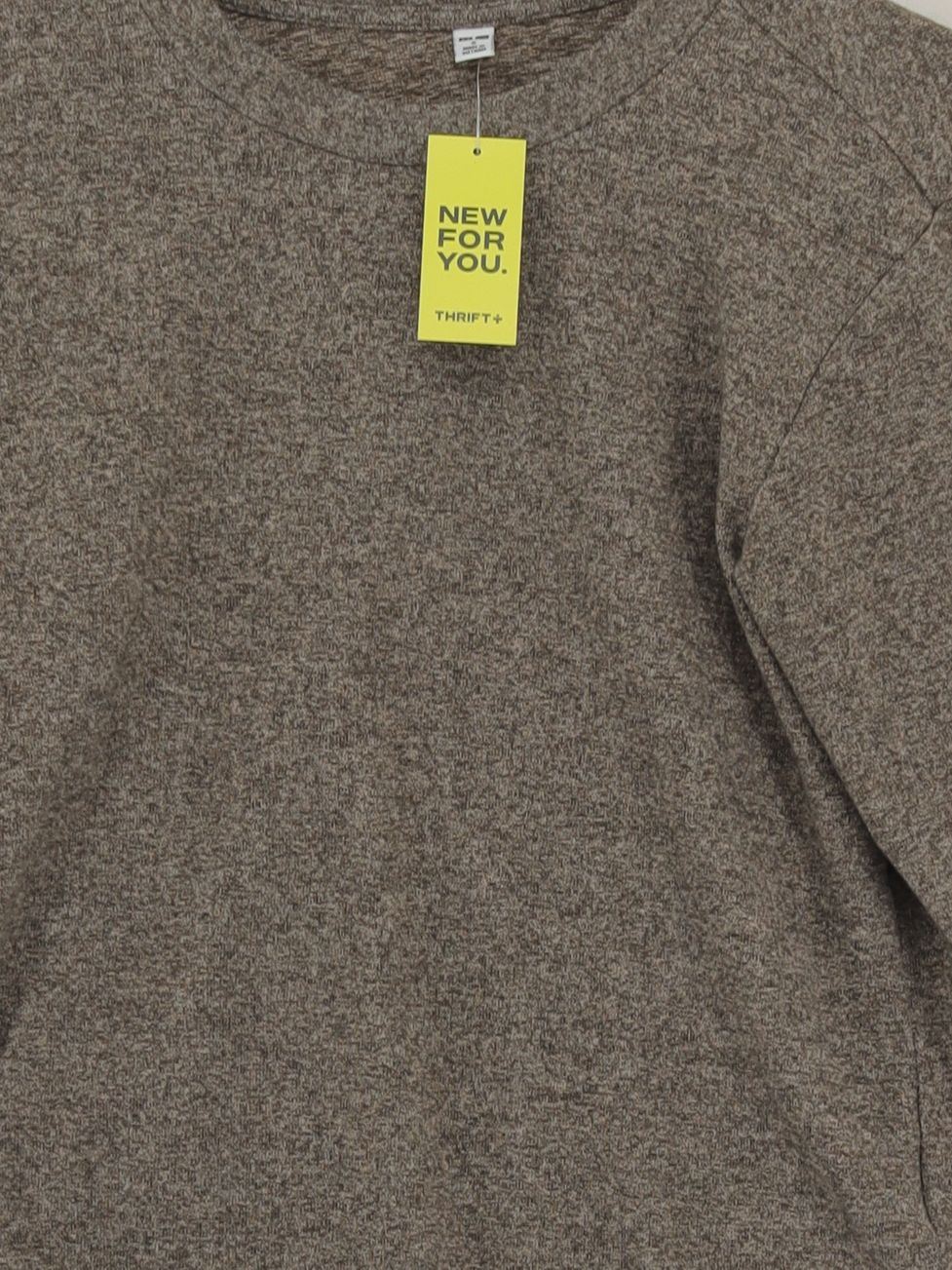 Uniqlo Men's Jumper S Brown Polyester with Elastane Round Neck Pullover - Image 3