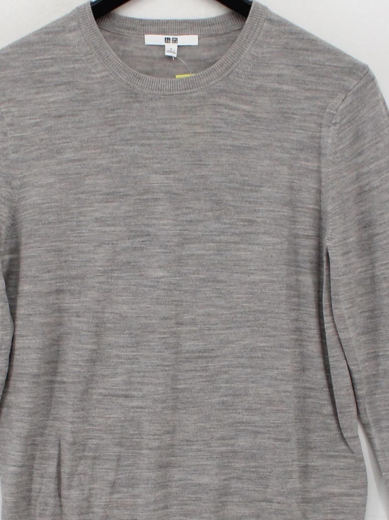 Uniqlo Men's Jumper S Grey 100% Wool Crew Neck Pullover - Image 3