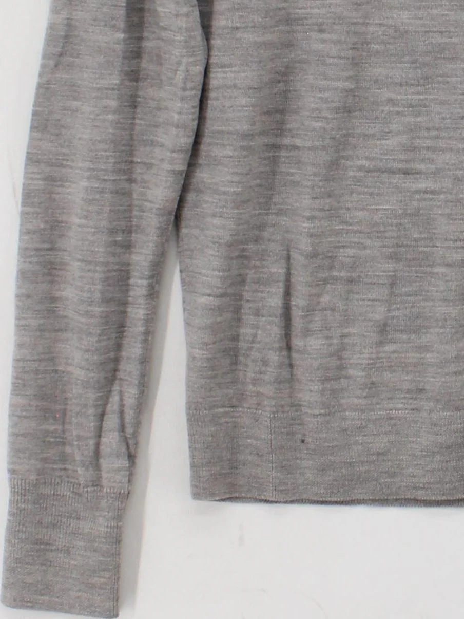 Uniqlo Men's Jumper S Grey 100% Wool Crew Neck Pullover - Image 4