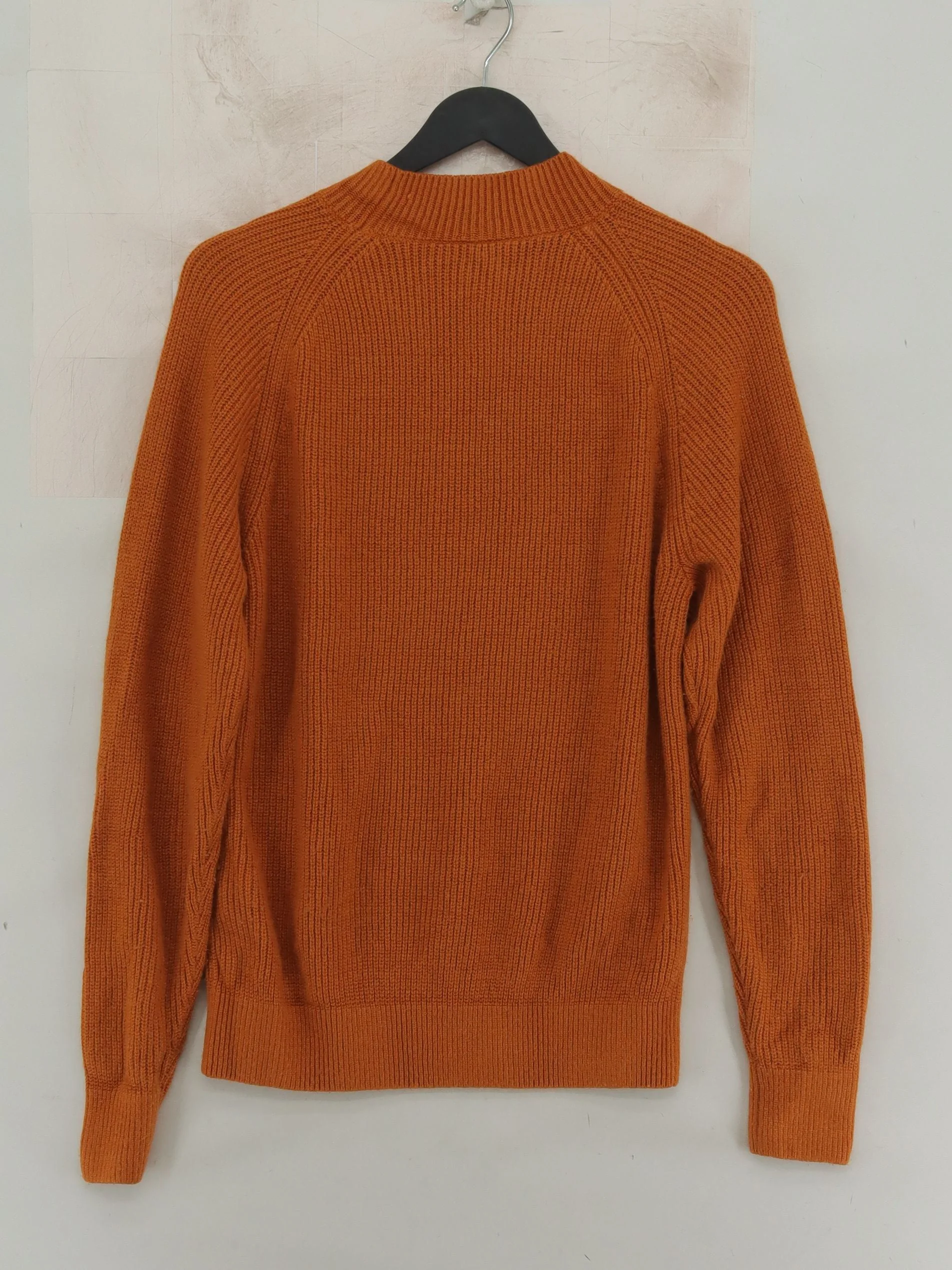 Uniqlo Men's Jumper S Orange 100% Acrylic Crew Neck Pullover - Image 2