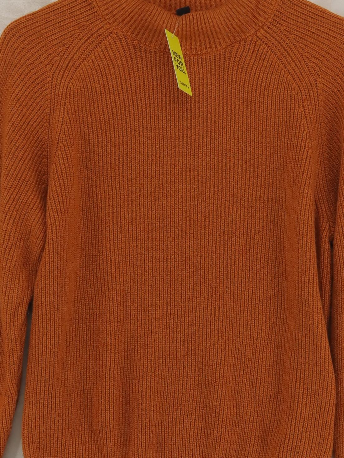 Uniqlo Men's Jumper S Orange 100% Acrylic Crew Neck Pullover - Image 3