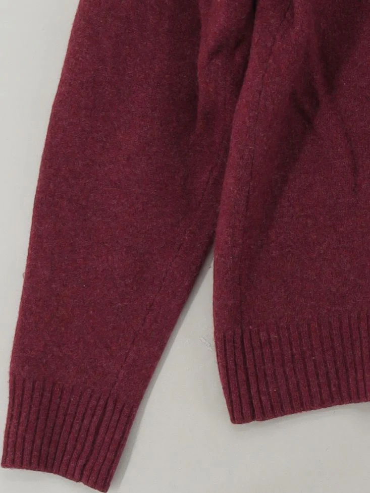 Uniqlo Men's Jumper S Red 100% Wool Round Neck Pullover - Image 4