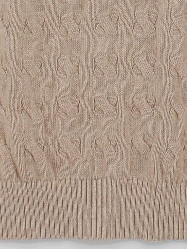 Uniqlo Men's Jumper S Tan Cotton with Nylon V-Neck Vest - Image 4