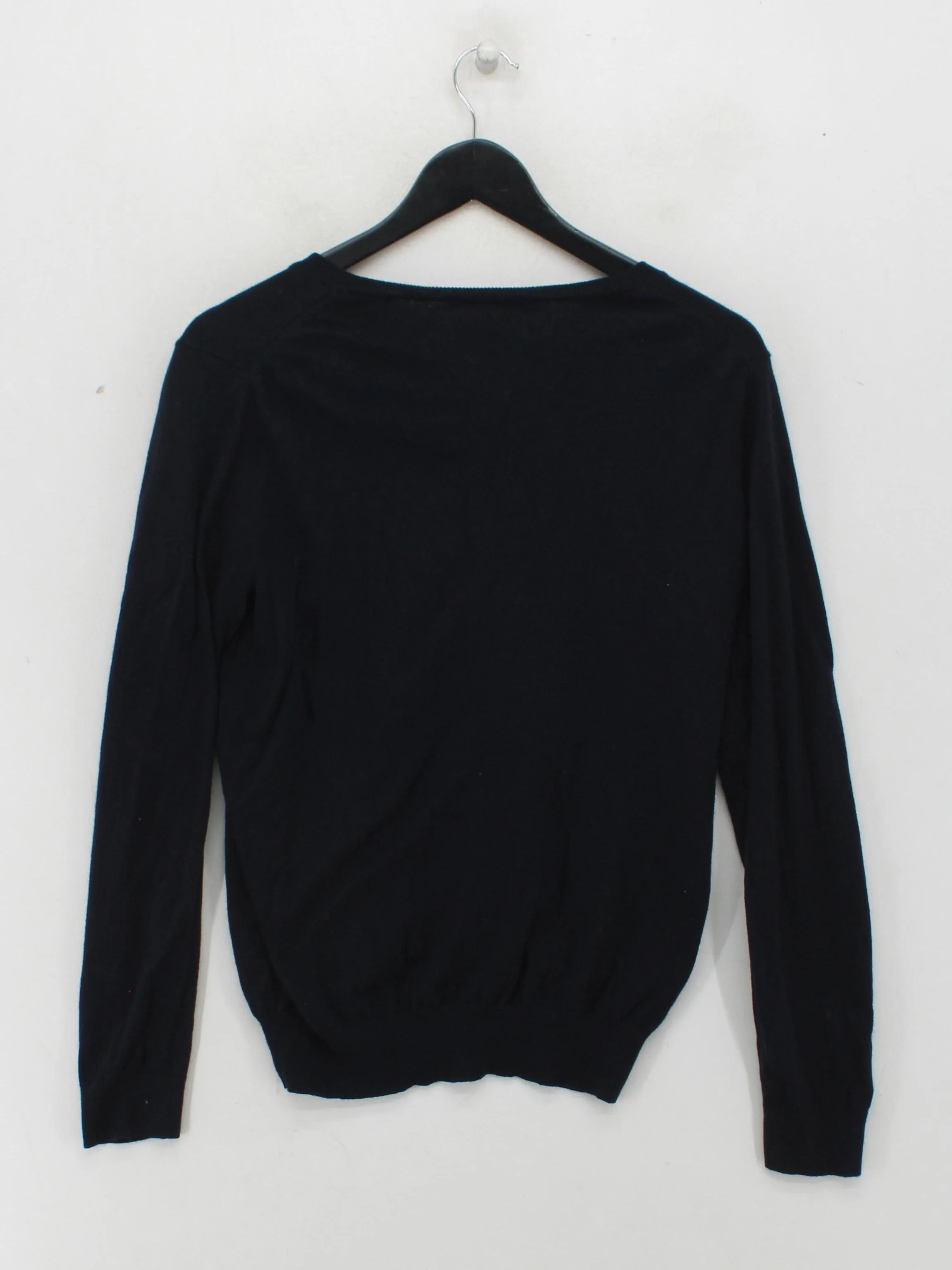 Uniqlo Men's Jumper XL Black Cotton with Cashmere V-Neck Pullover - Image 2