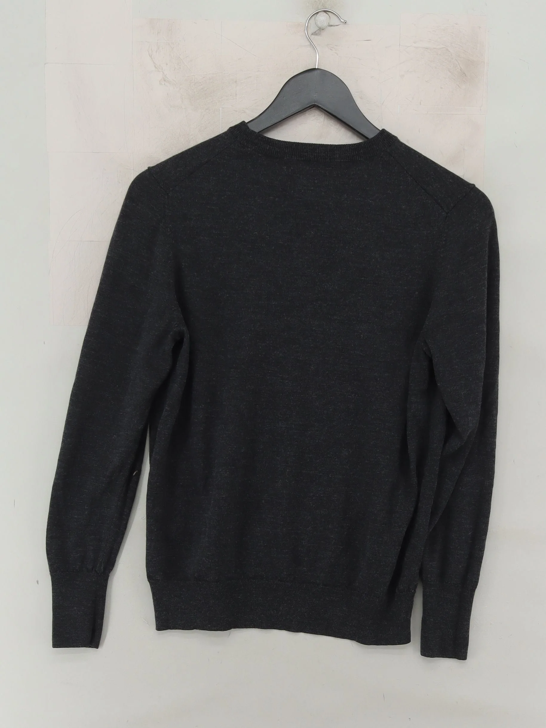 Uniqlo Men's Jumper XL Grey 100% Wool Crew Neck Pullover - Image 2