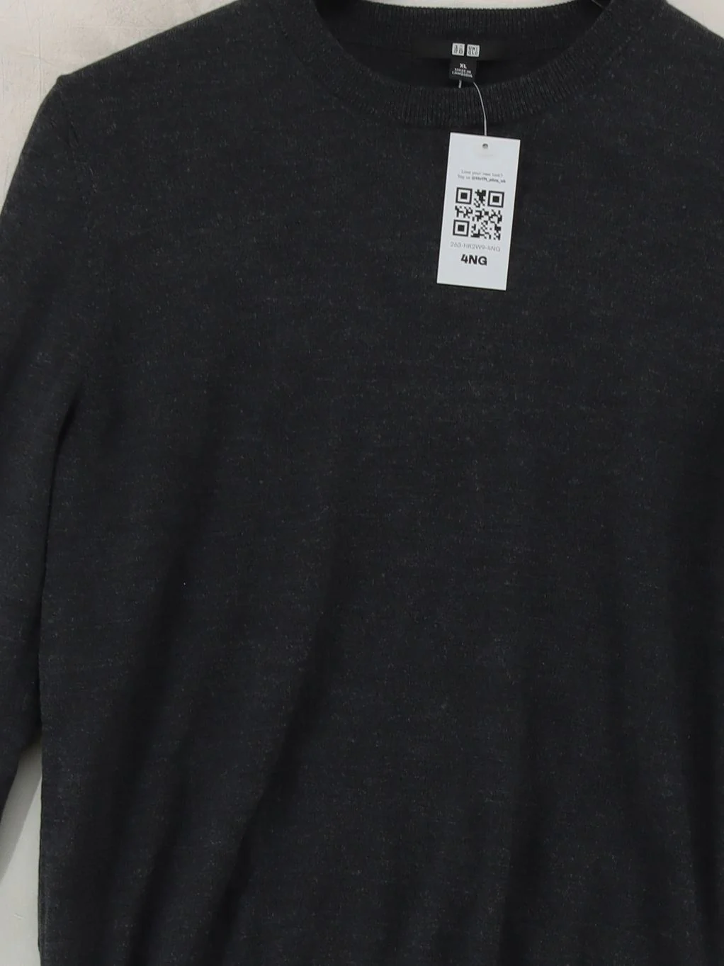 Uniqlo Men's Jumper XL Grey 100% Wool Crew Neck Pullover - Image 3