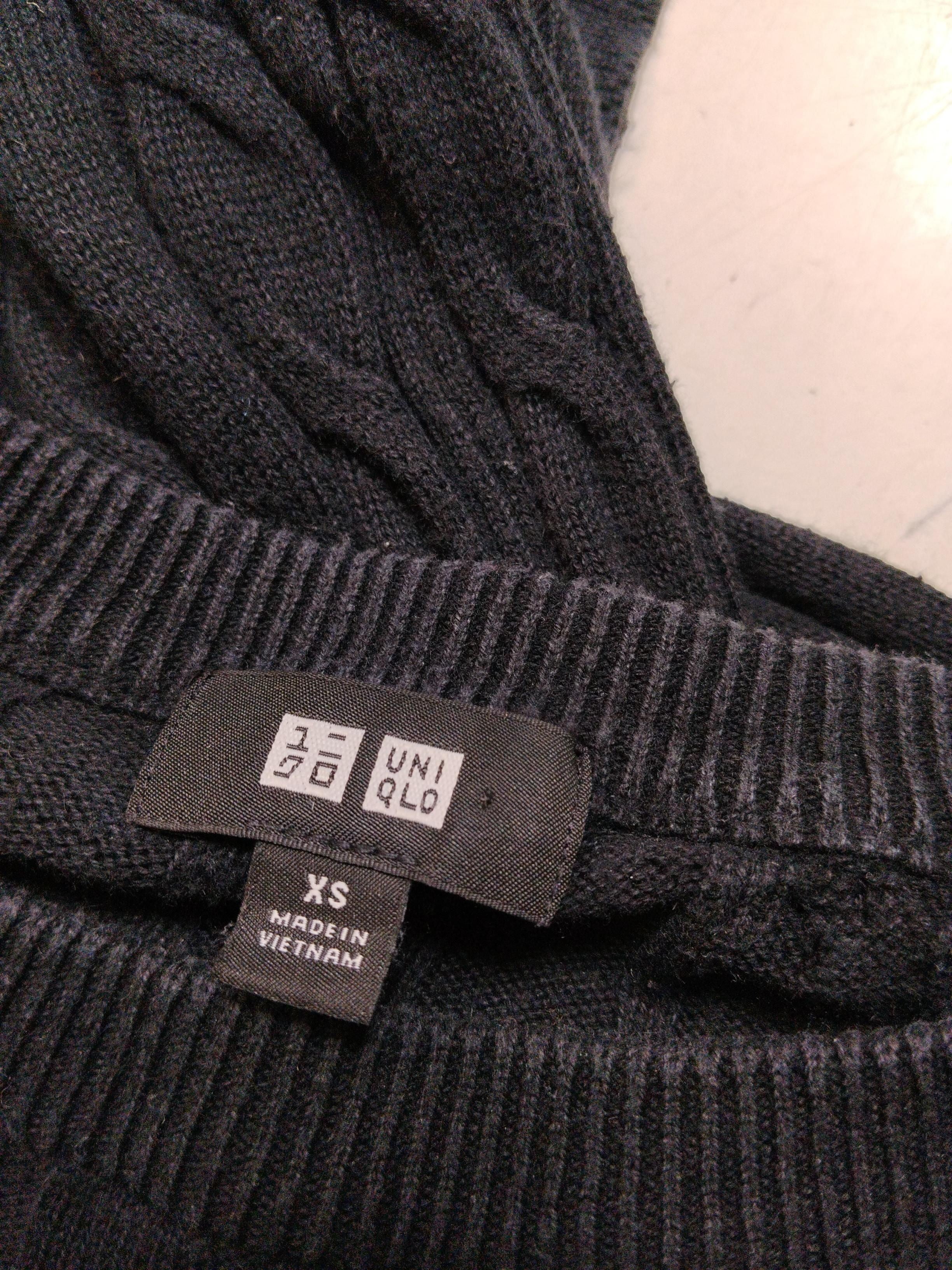 Uniqlo Men's Jumper XS Black Cotton with Cashmere Crew Neck Pullover - Image 5